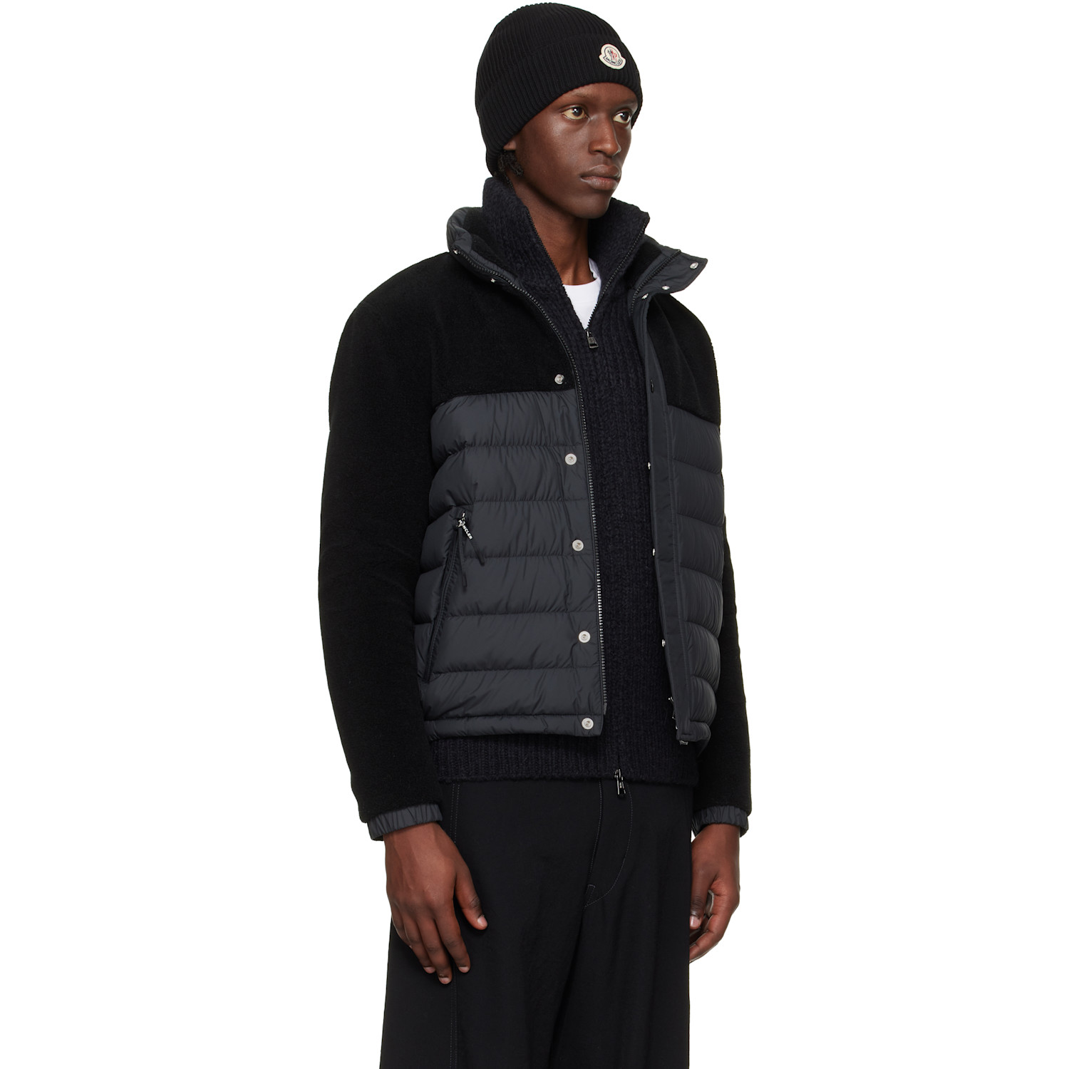  Moncler Black Mistral Teddy Short Down Jacket 