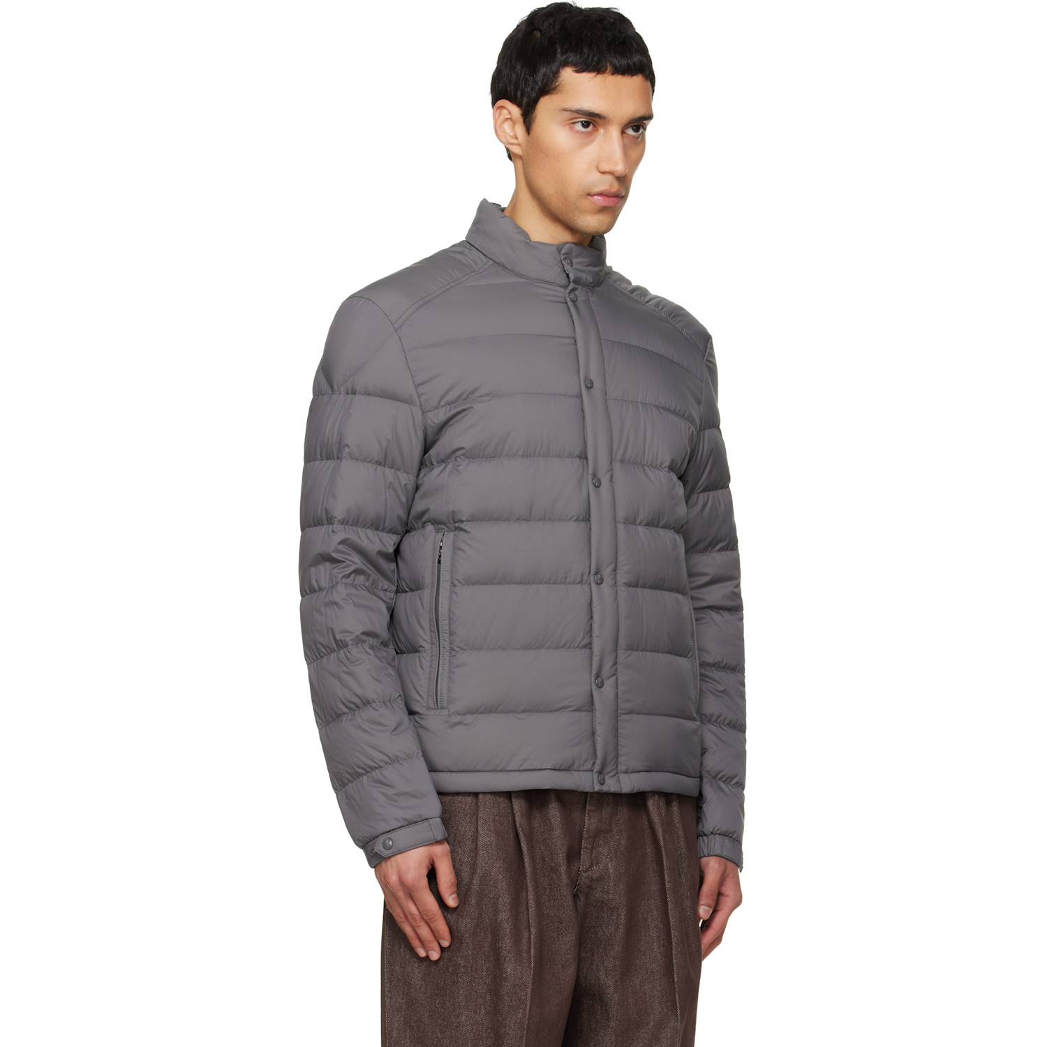  Moncler Gray Selves Short Down Jacket 
