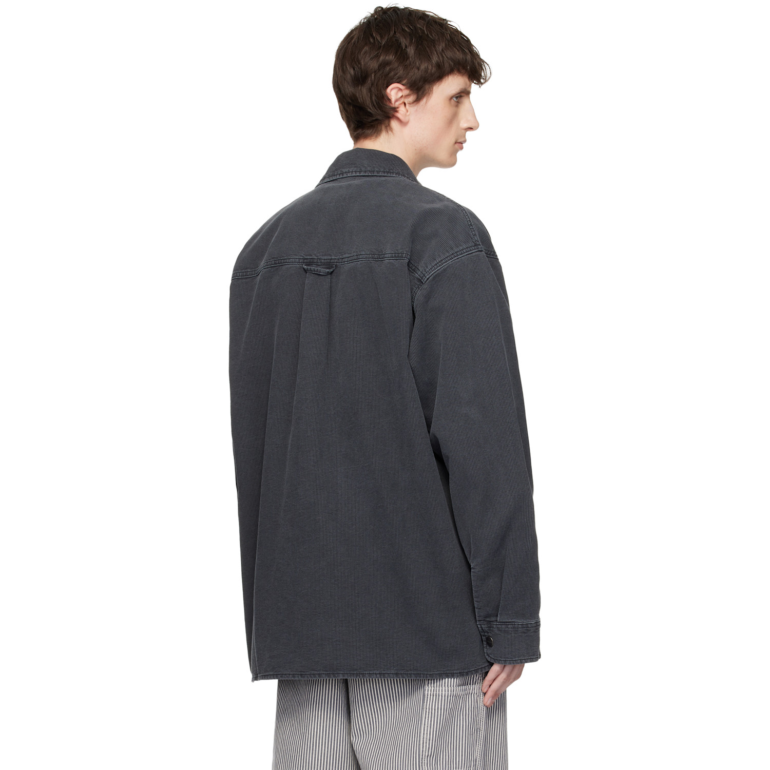  Carhartt Work In Progress Gray Parrish Corduroy Overshirt 