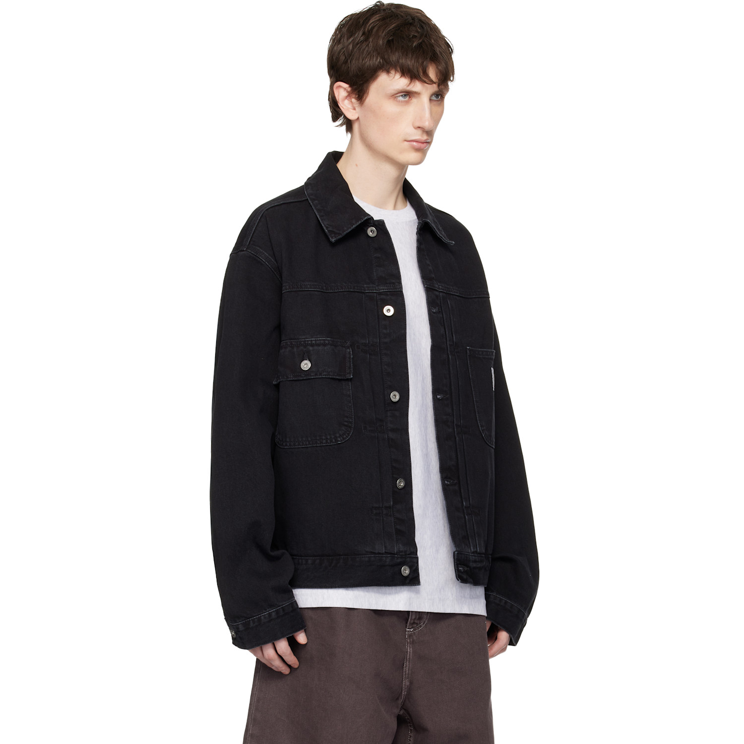  Carhartt Work In Progress Black Belmar Denim Jacket 
