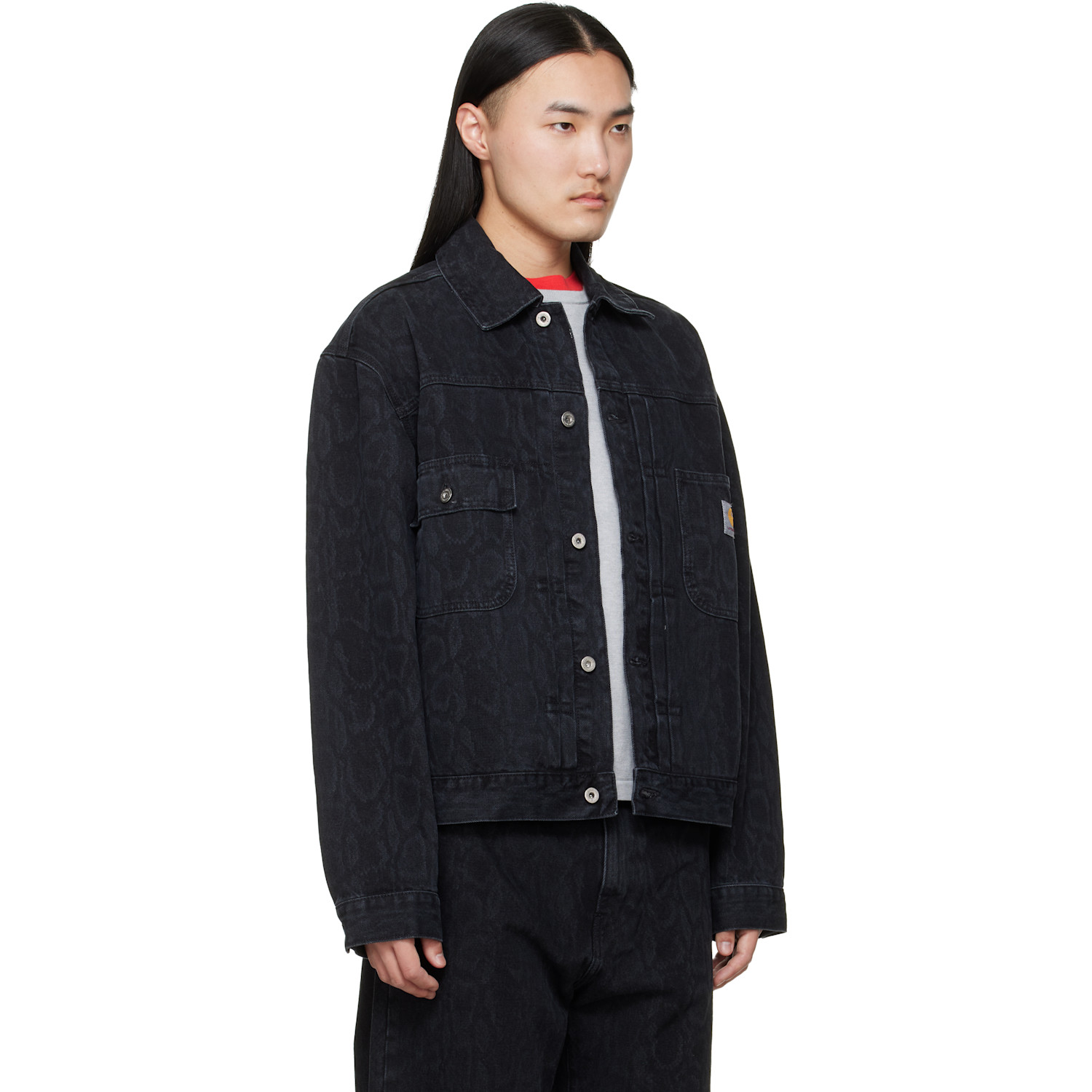  Carhartt Work In Progress Black Belmar Denim Jacket 