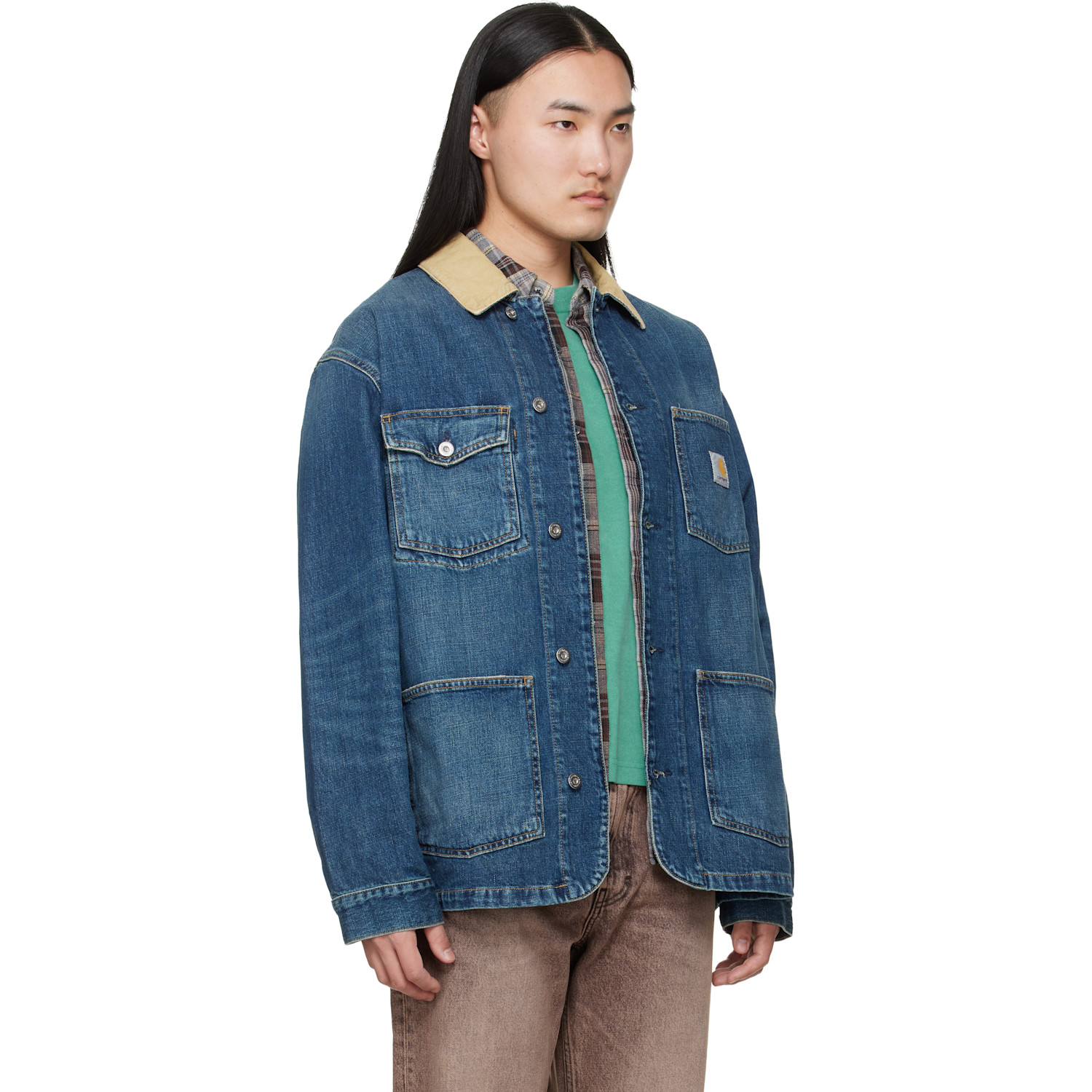  Carhartt Work In Progress Blue Warren Denim Chore Coat 