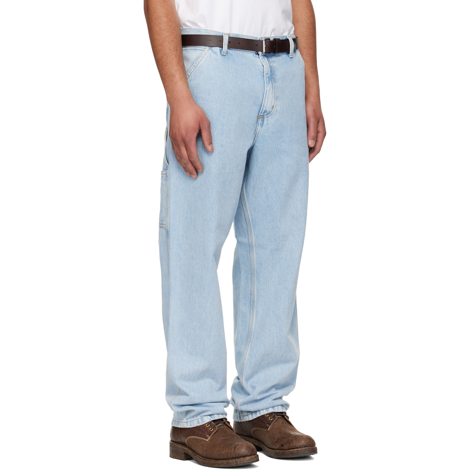  Carhartt Work In Progress Blue Single Knee Jeans 