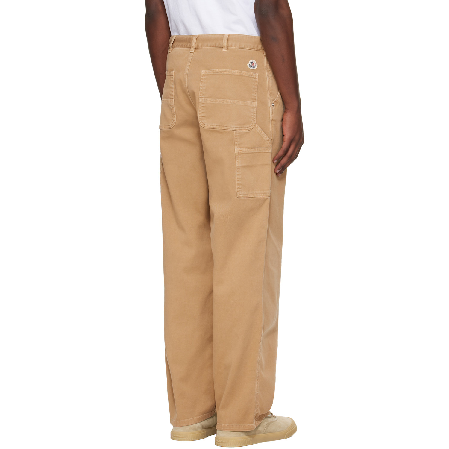  Moncler Tan Cotton Blend Gabardine Cargo Pants 