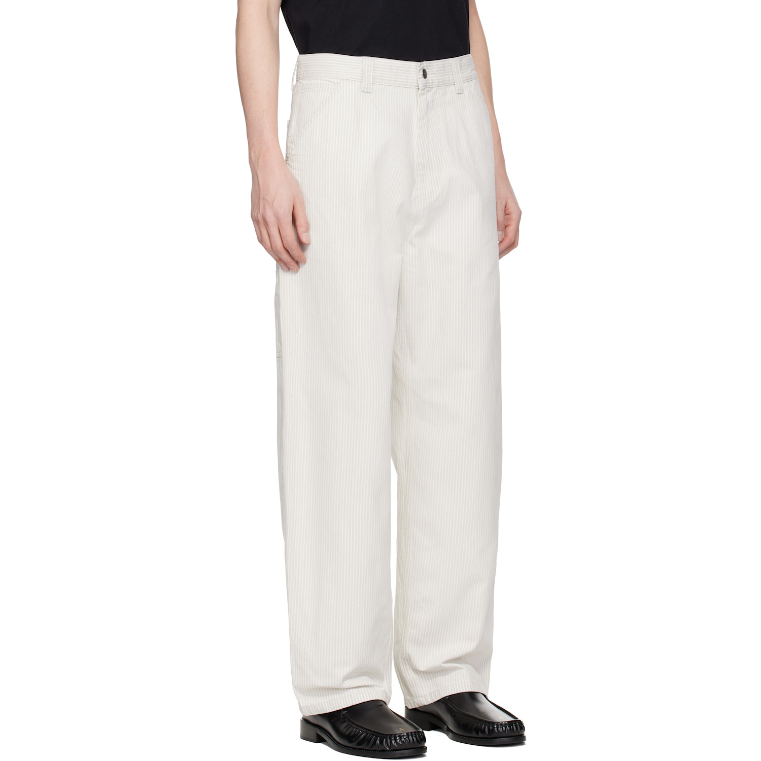  Carhartt Work In Progress Off-white Mercer Stripe Single Knee Trousers 
