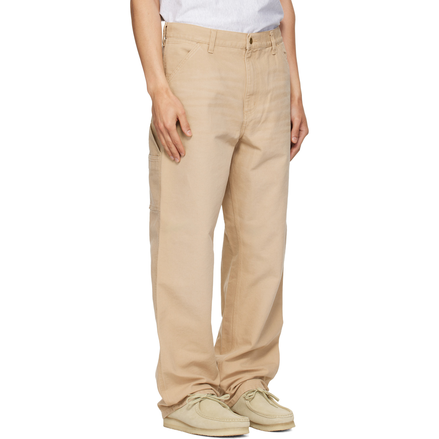  Carhartt Work In Progress Beige Single Knee Trousers 