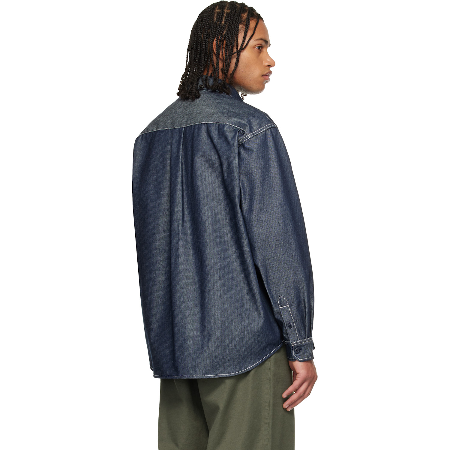  Carhartt Work In Progress Blue Tigan Denim Overshirt 