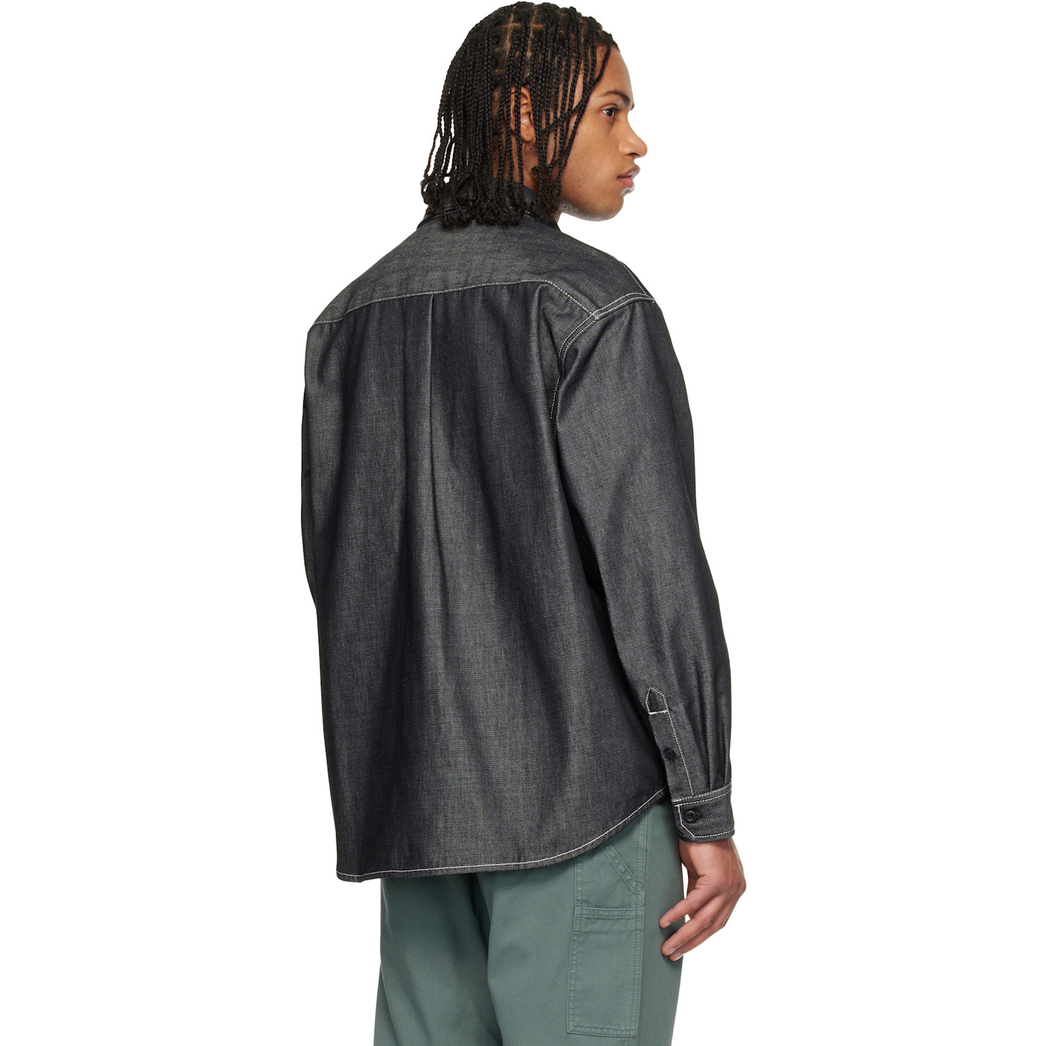  Carhartt Work In Progress Black Tigan Denim Overshirt 