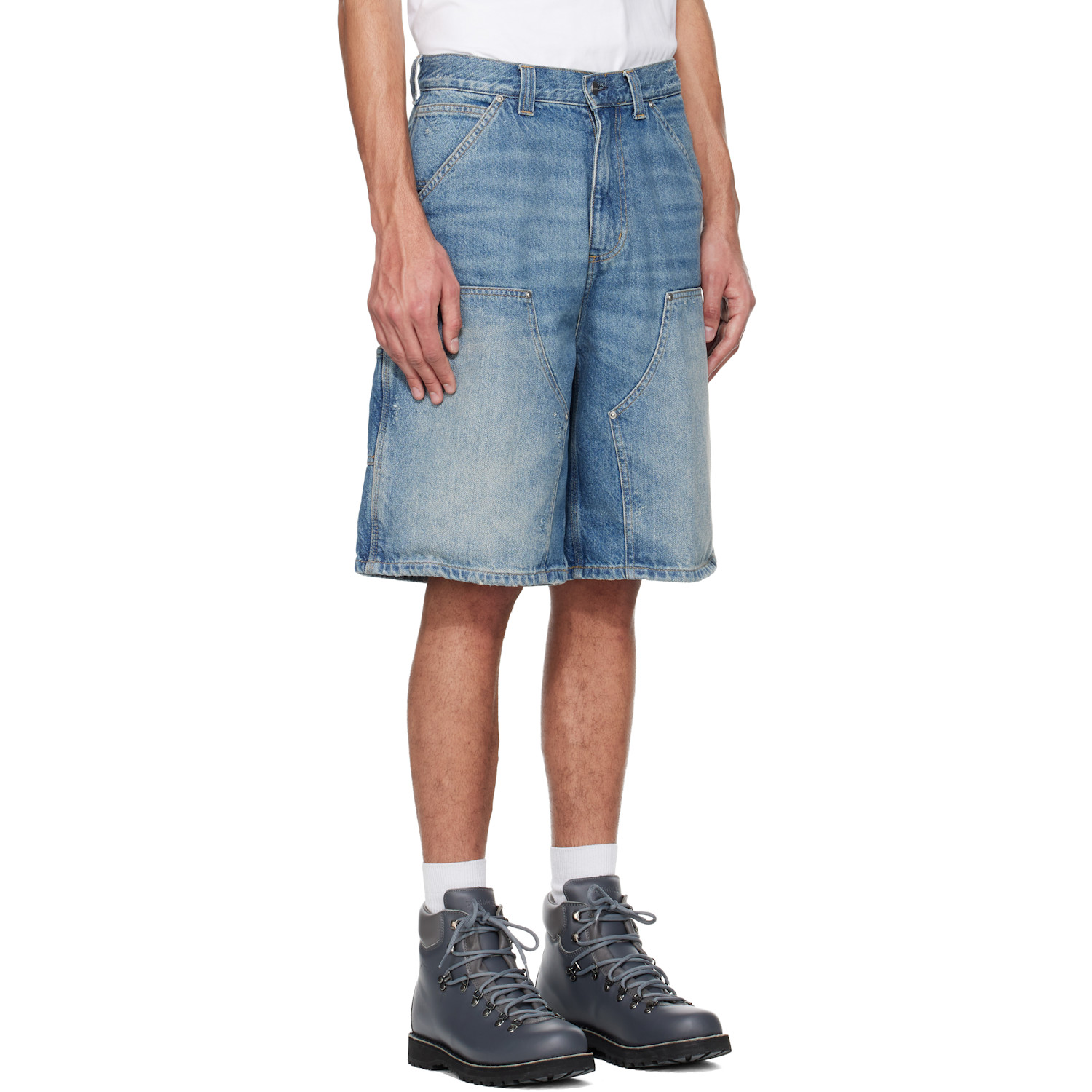 Carhartt Work In Progress Blue Og Aden Double Knee Denim Shorts 