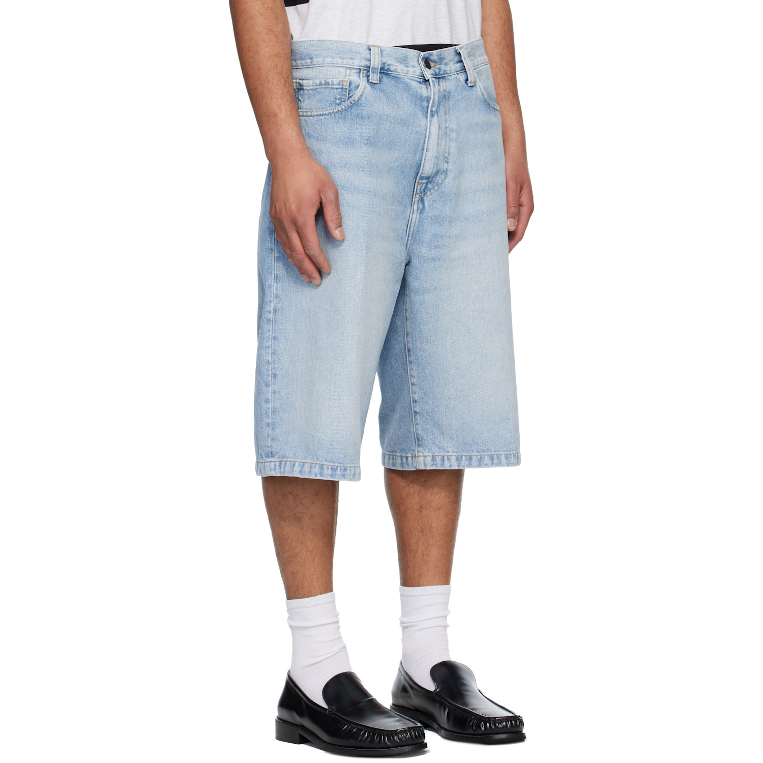  Carhartt Work In Progress Blue Langdon Denim Shorts 