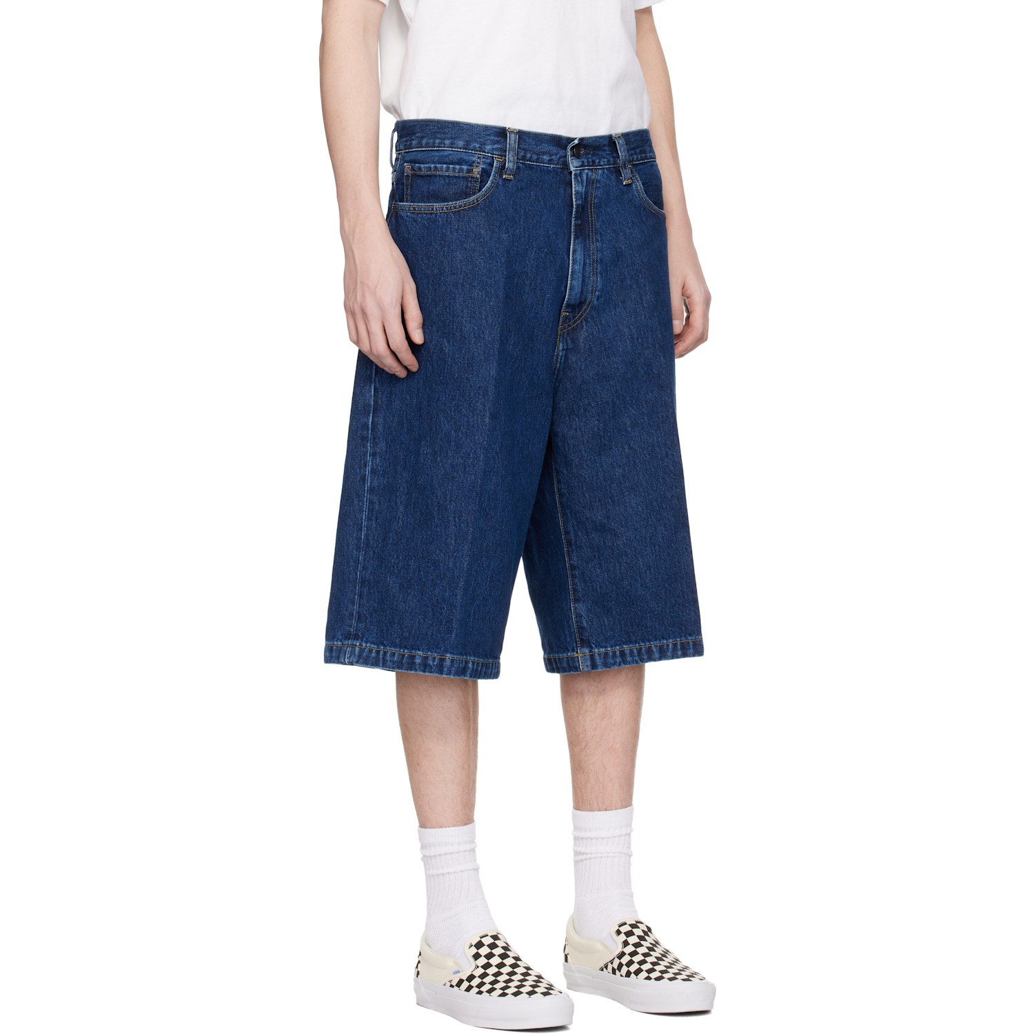  Carhartt Work In Progress Blue Langdon Denim Shorts 