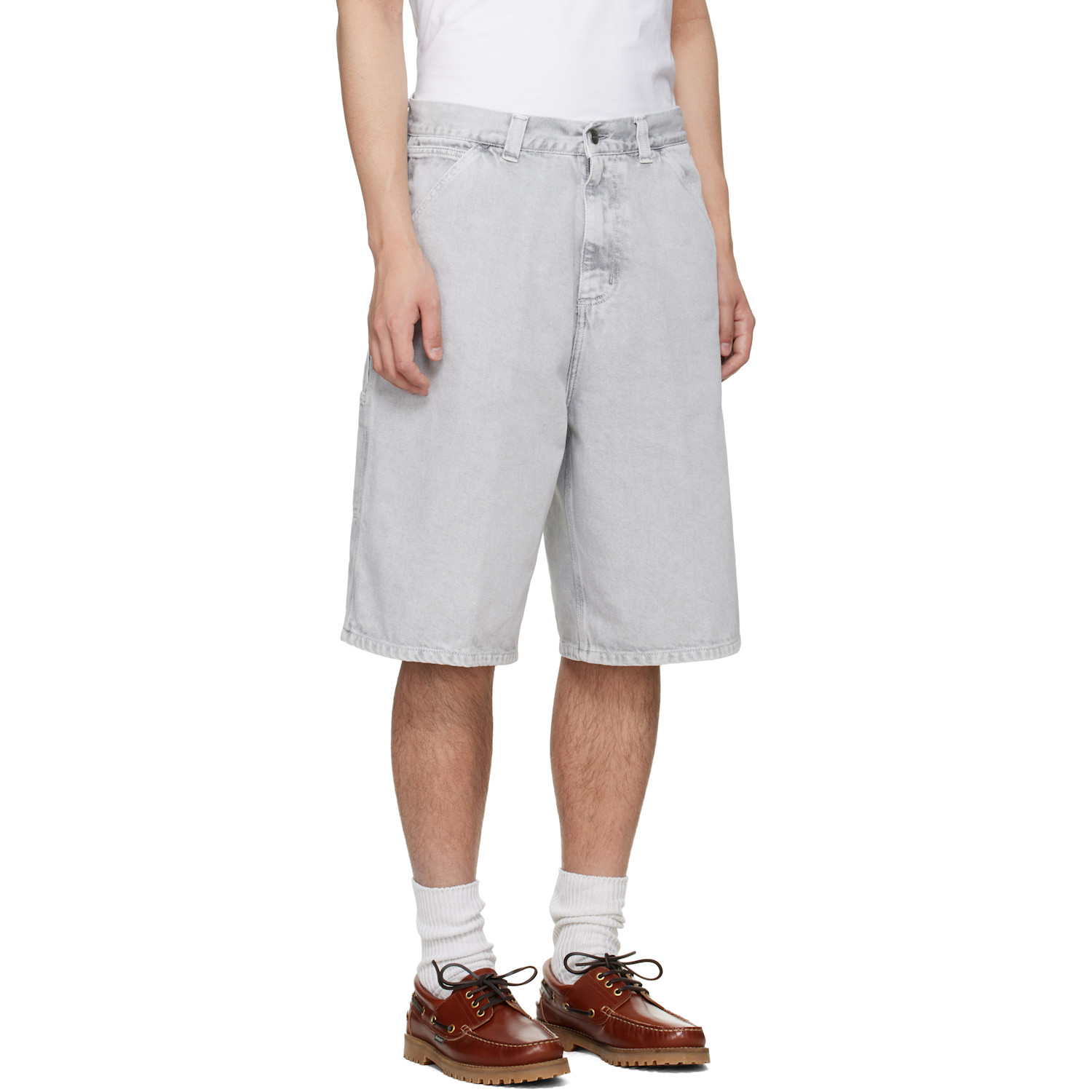  Carhartt Work In Progress Gray Og Single Knee Denim Shorts 