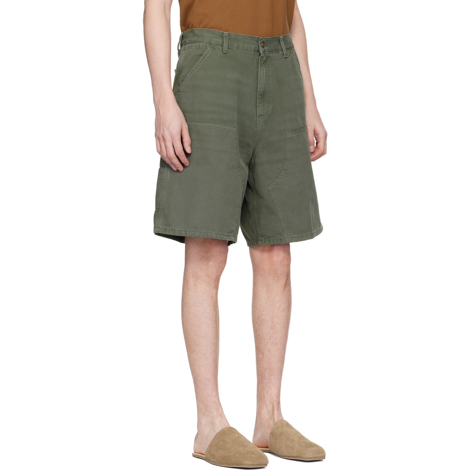  Carhartt Work In Progress Green Double Knee Shorts 
