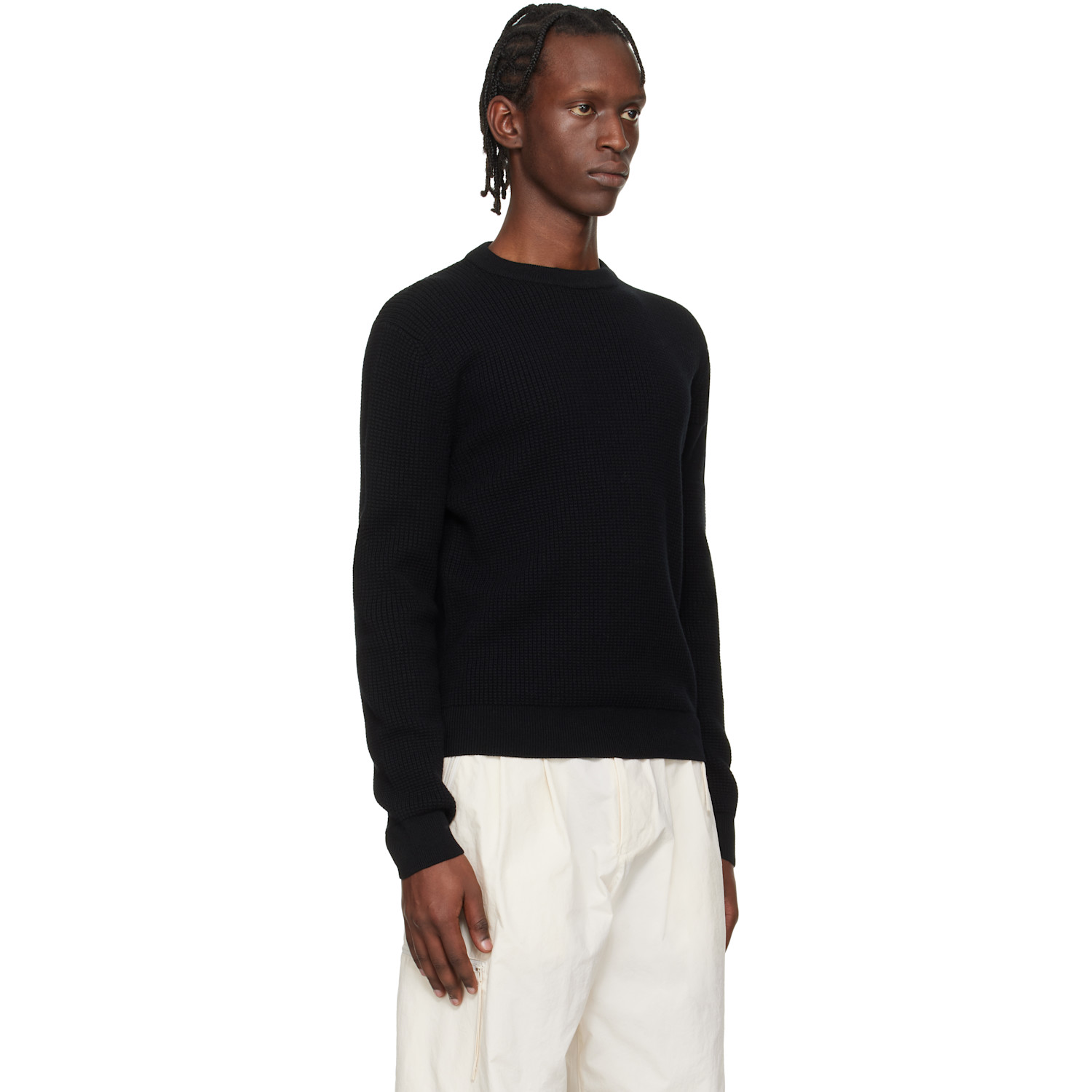  Moncler Black Matt Crewneck Sweater 