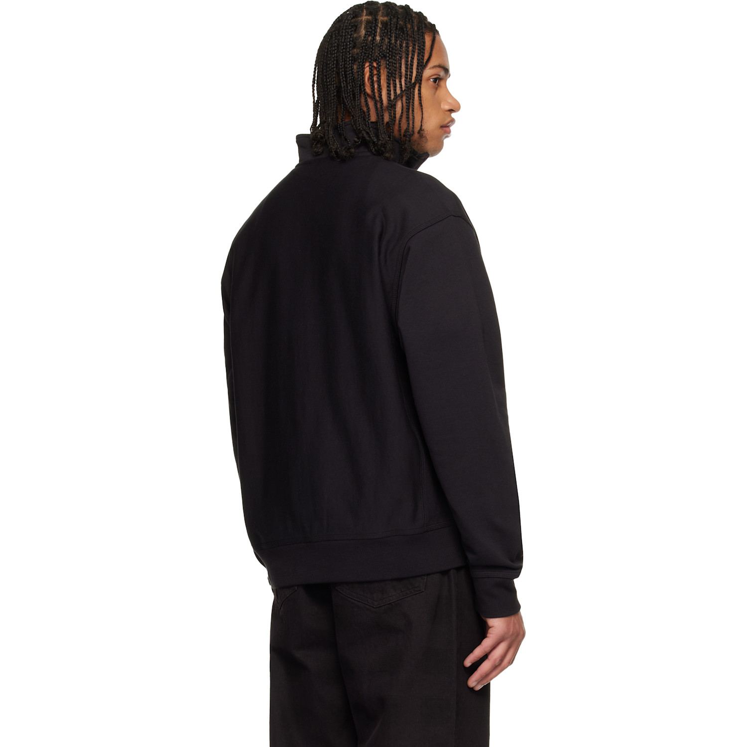  Carhartt Work In Progress Black Half Zip American Script Sweatshirt 