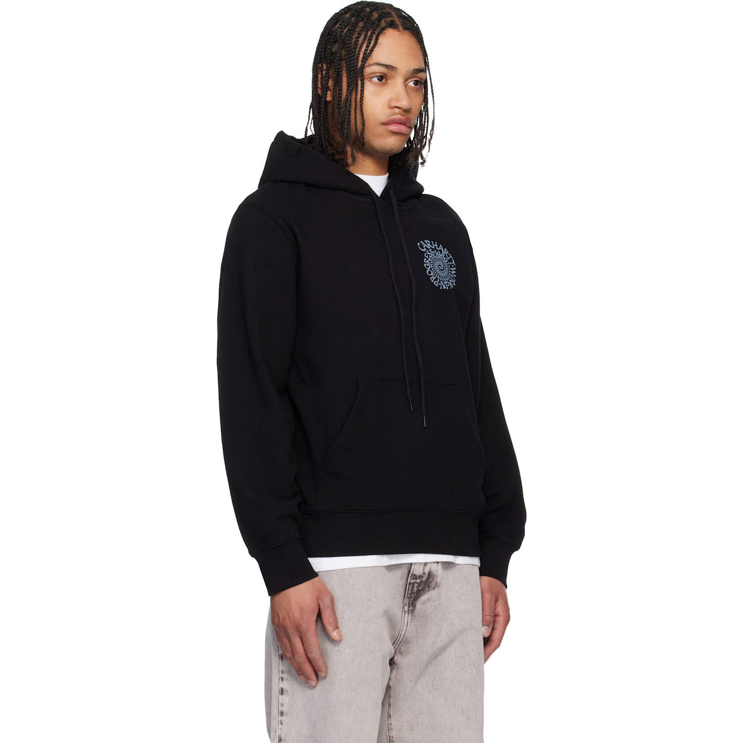  Carhartt Work In Progress Black Spiral Hoodie 