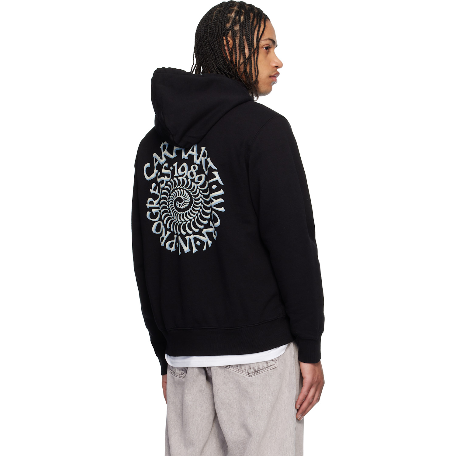  Carhartt Work In Progress Black Spiral Hoodie 