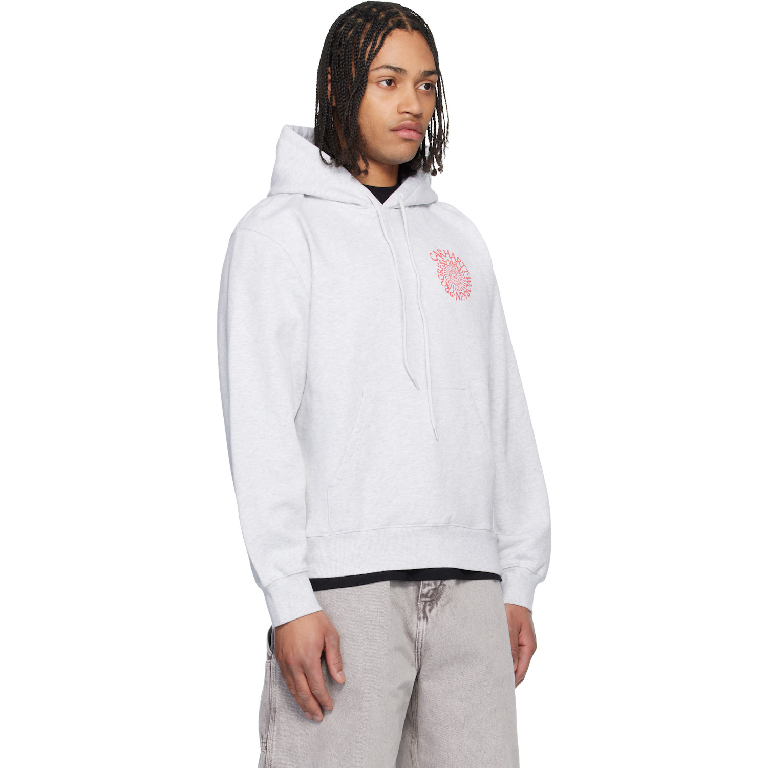  Carhartt Work In Progress Gray Spiral Hoodie 