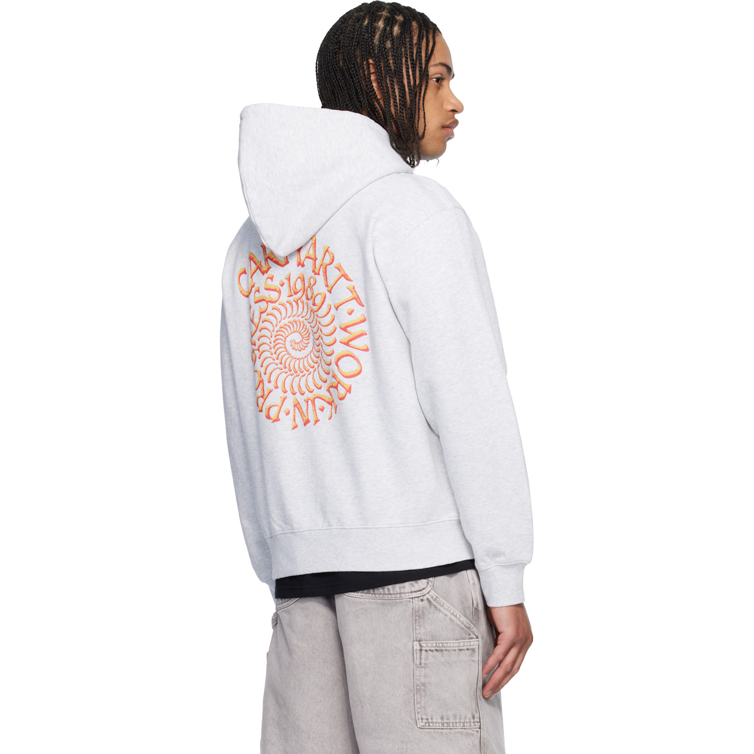  Carhartt Work In Progress Gray Spiral Hoodie 