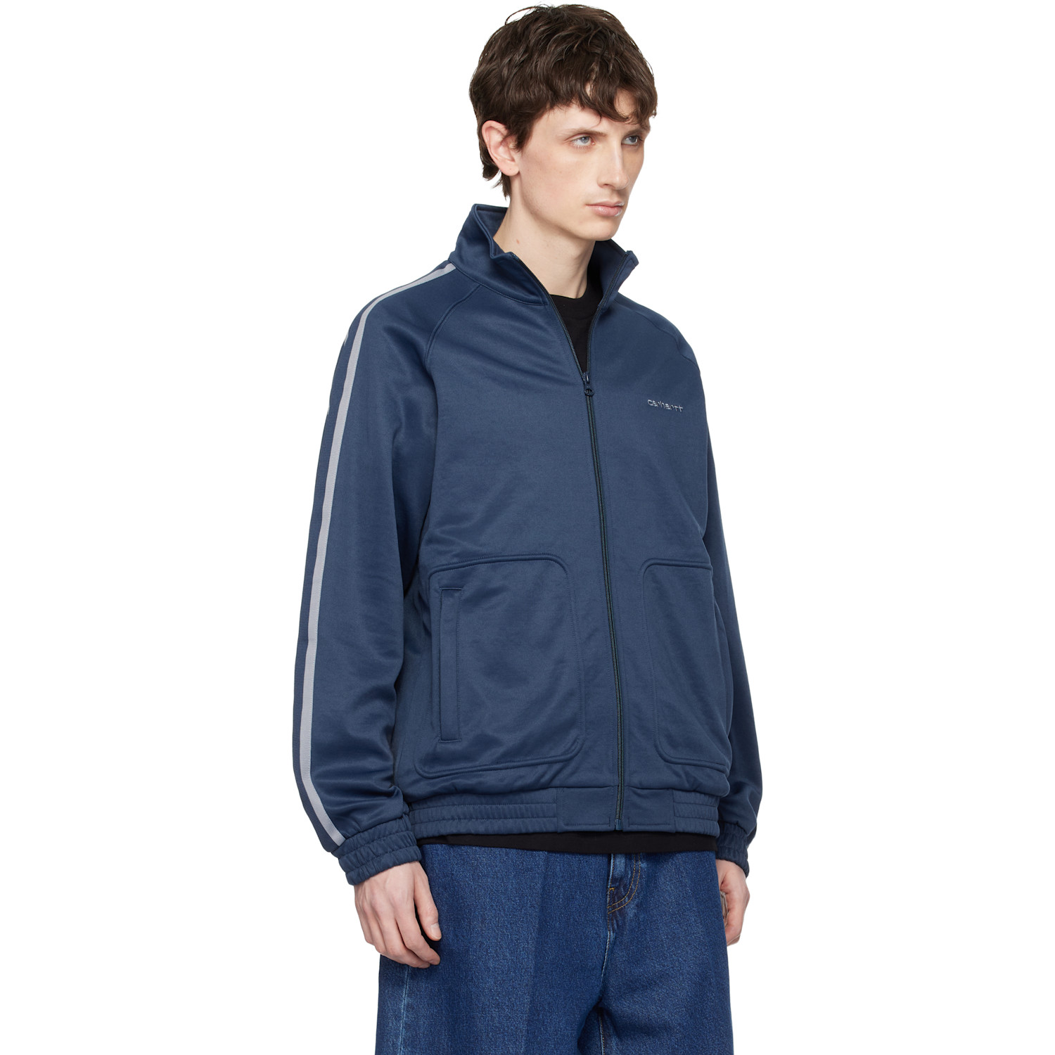  Carhartt Work In Progress Blue Bolar Sweat Track Jacket 