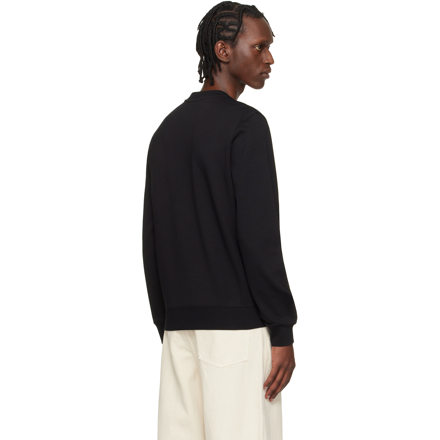  Moncler Black Cotton Blend Logo Sweatshirt 