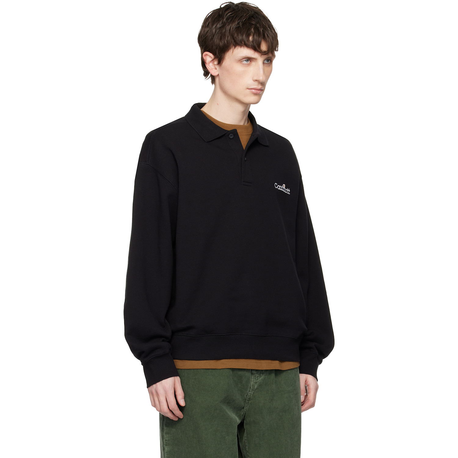  Carhartt Work In Progress Black Wip Label Sweatshirt Polo 