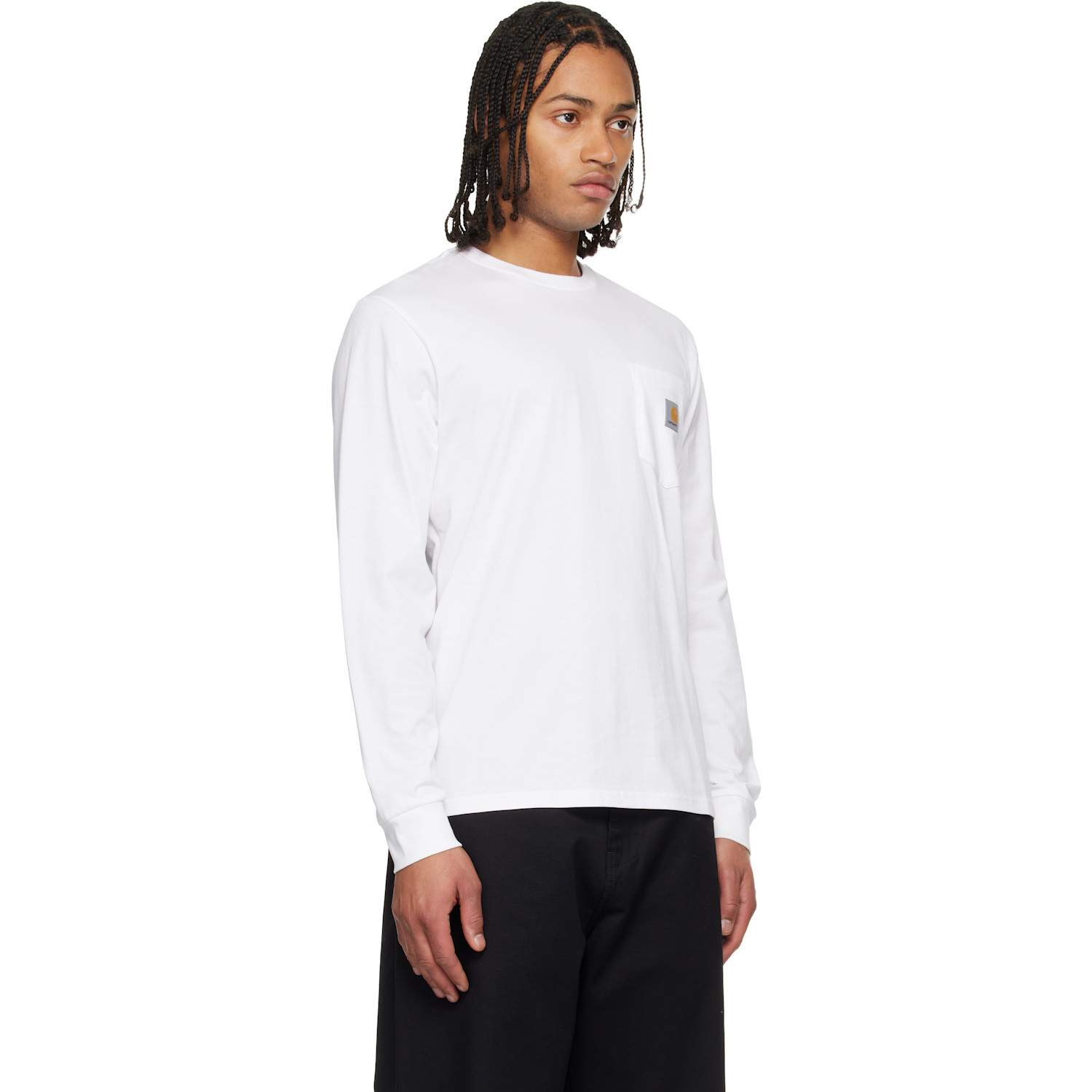  Carhartt Work In Progress White Long Sleeve Pocket T-shirt 