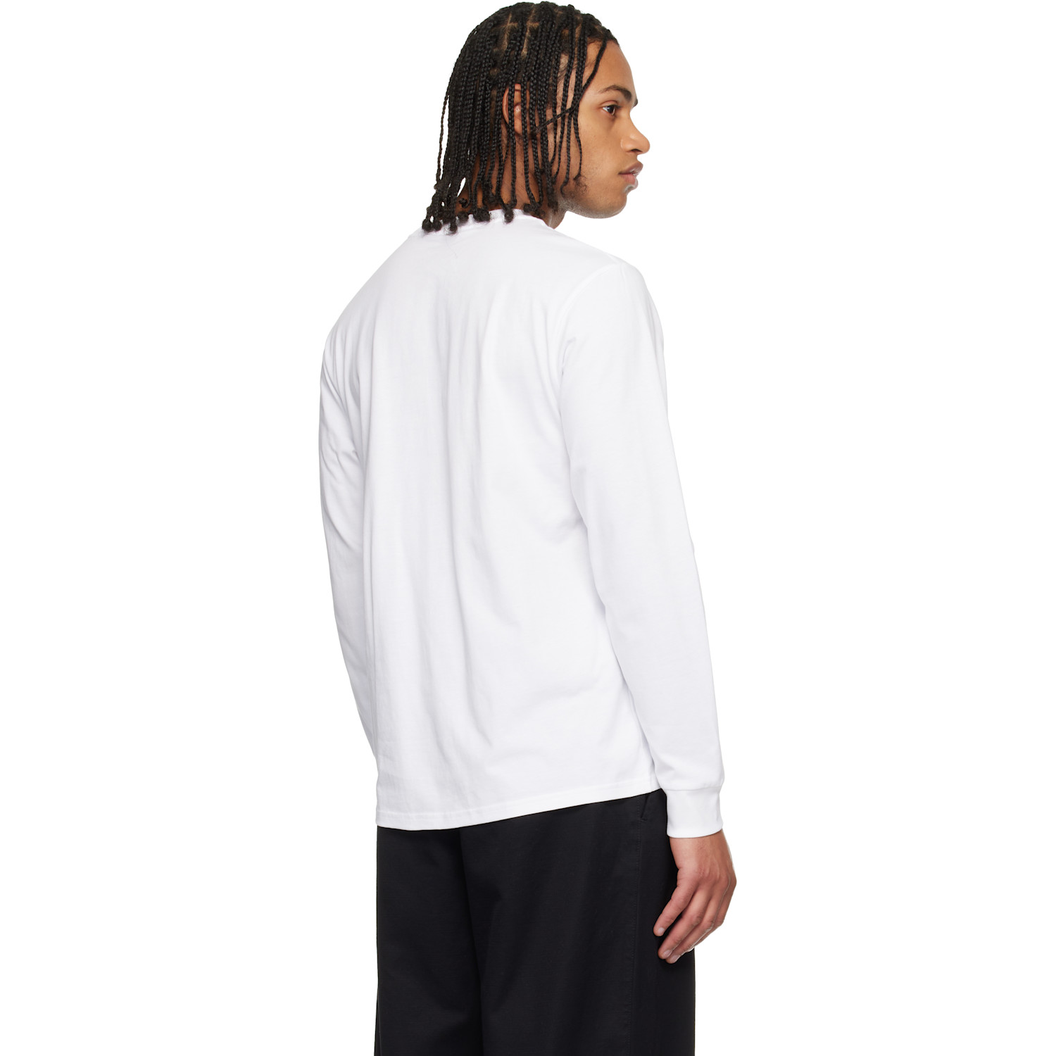  Carhartt Work In Progress White Long Sleeve Pocket T-shirt 