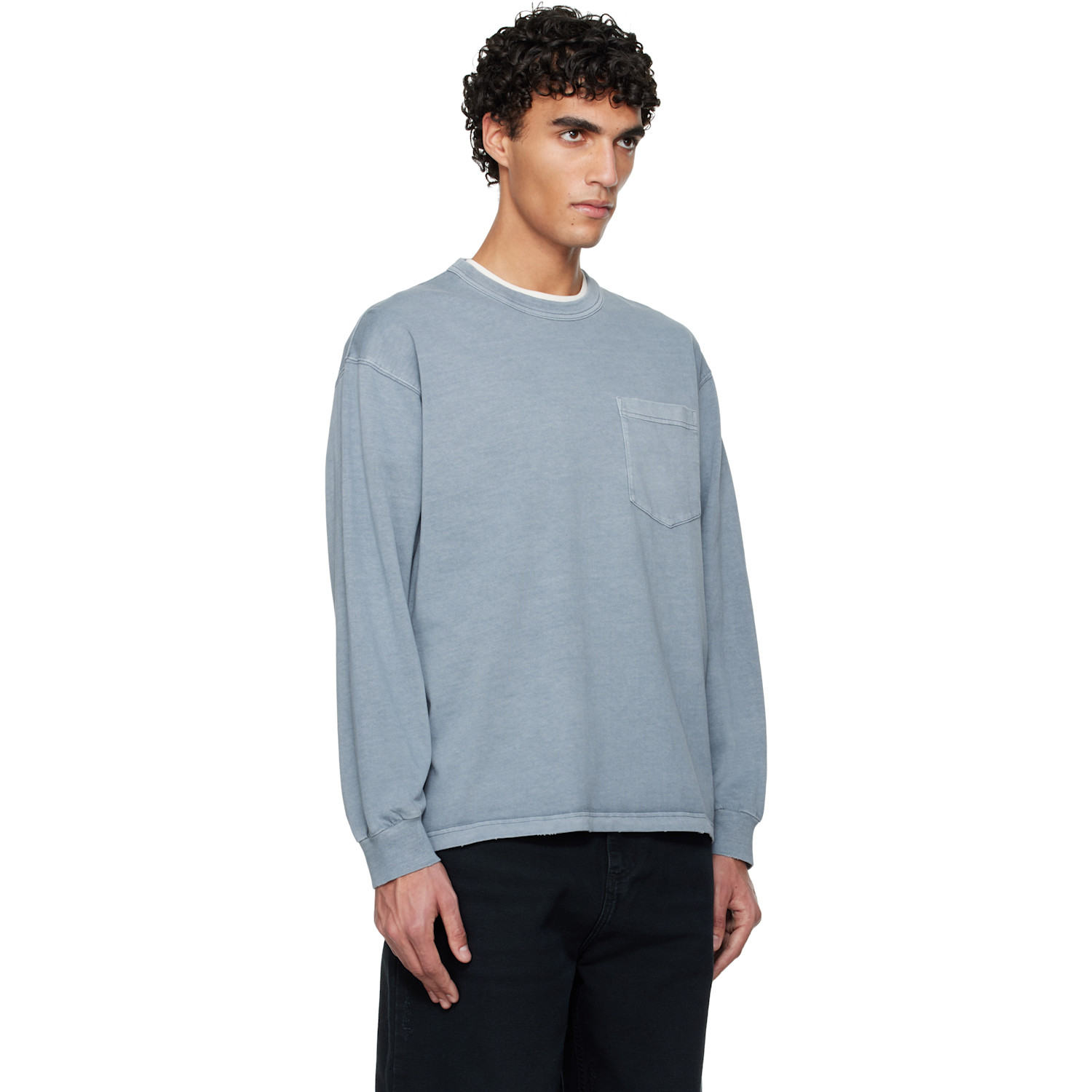  Carhartt Work In Progress Blue Long Sleeve Torion Pocket T-shirt 