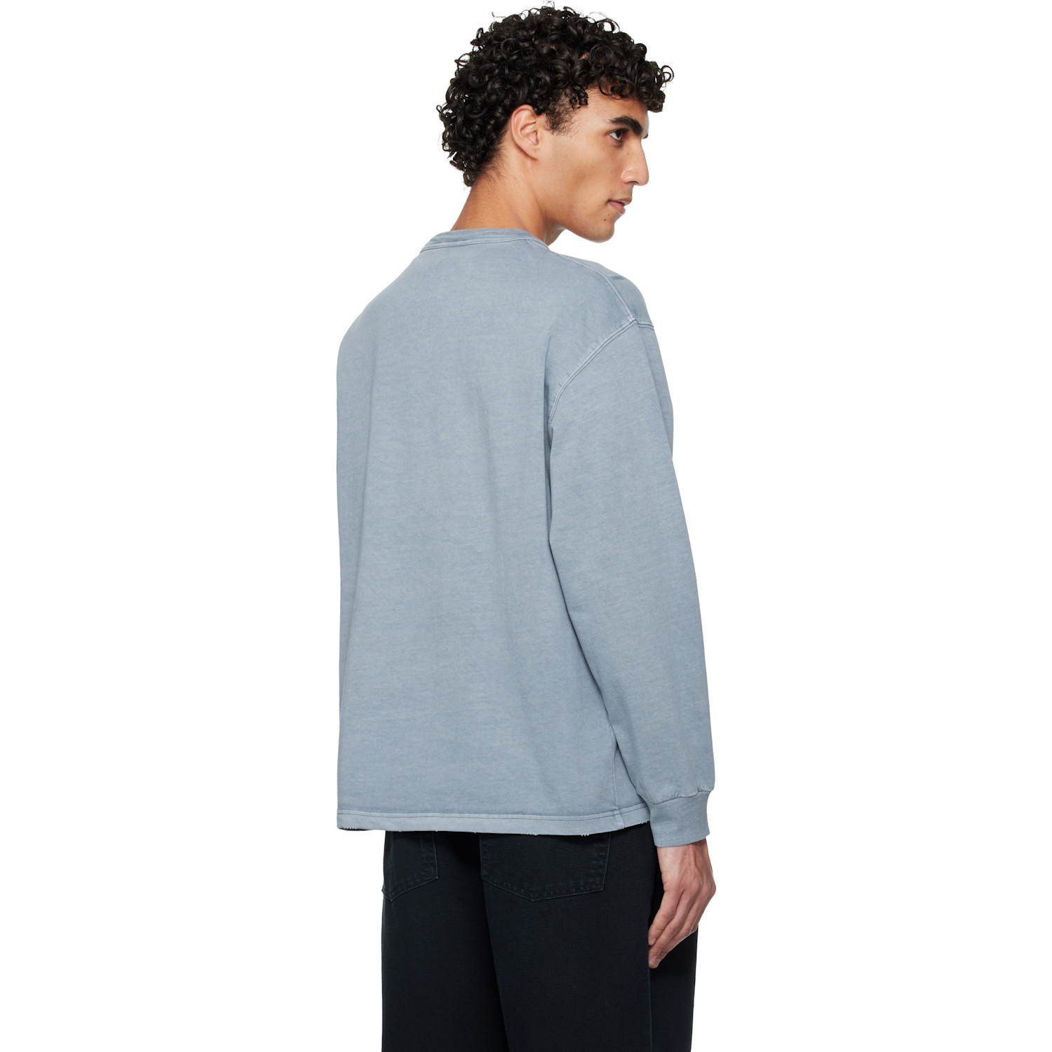  Carhartt Work In Progress Blue Long Sleeve Torion Pocket T-shirt 
