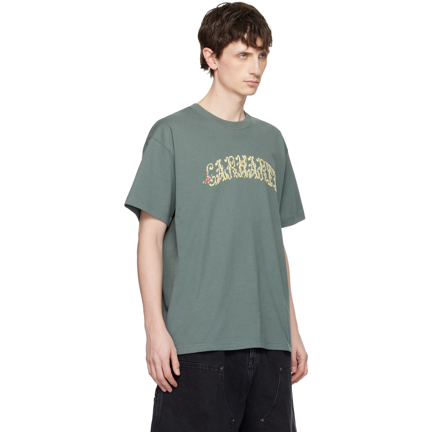  Carhartt Work In Progress Green Monogram T-shirt 