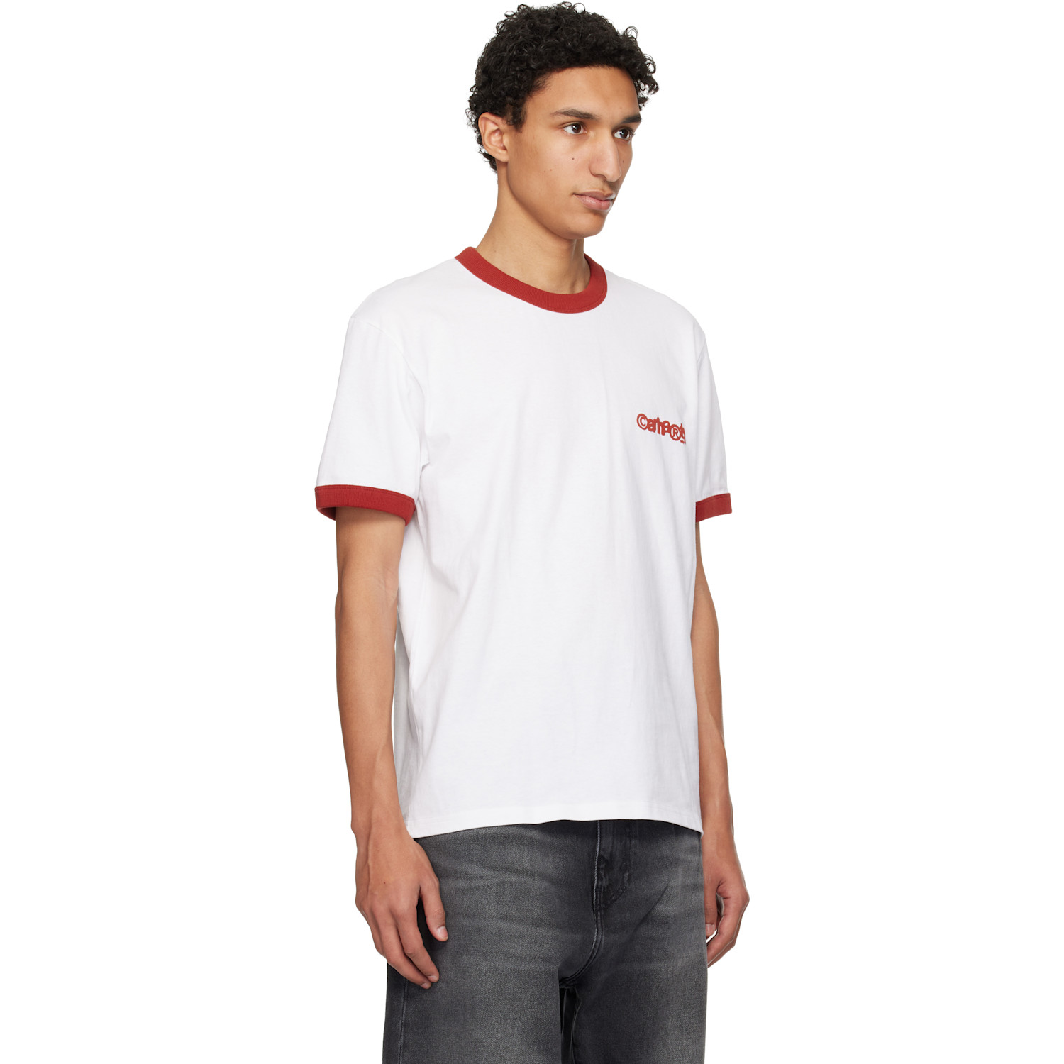  Carhartt Work In Progress White S/s Lp Ringer T-shirt 