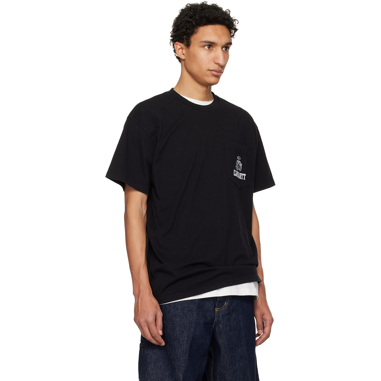  Carhartt Work In Progress Black S/s Pond Corps Pocket T-shirt 