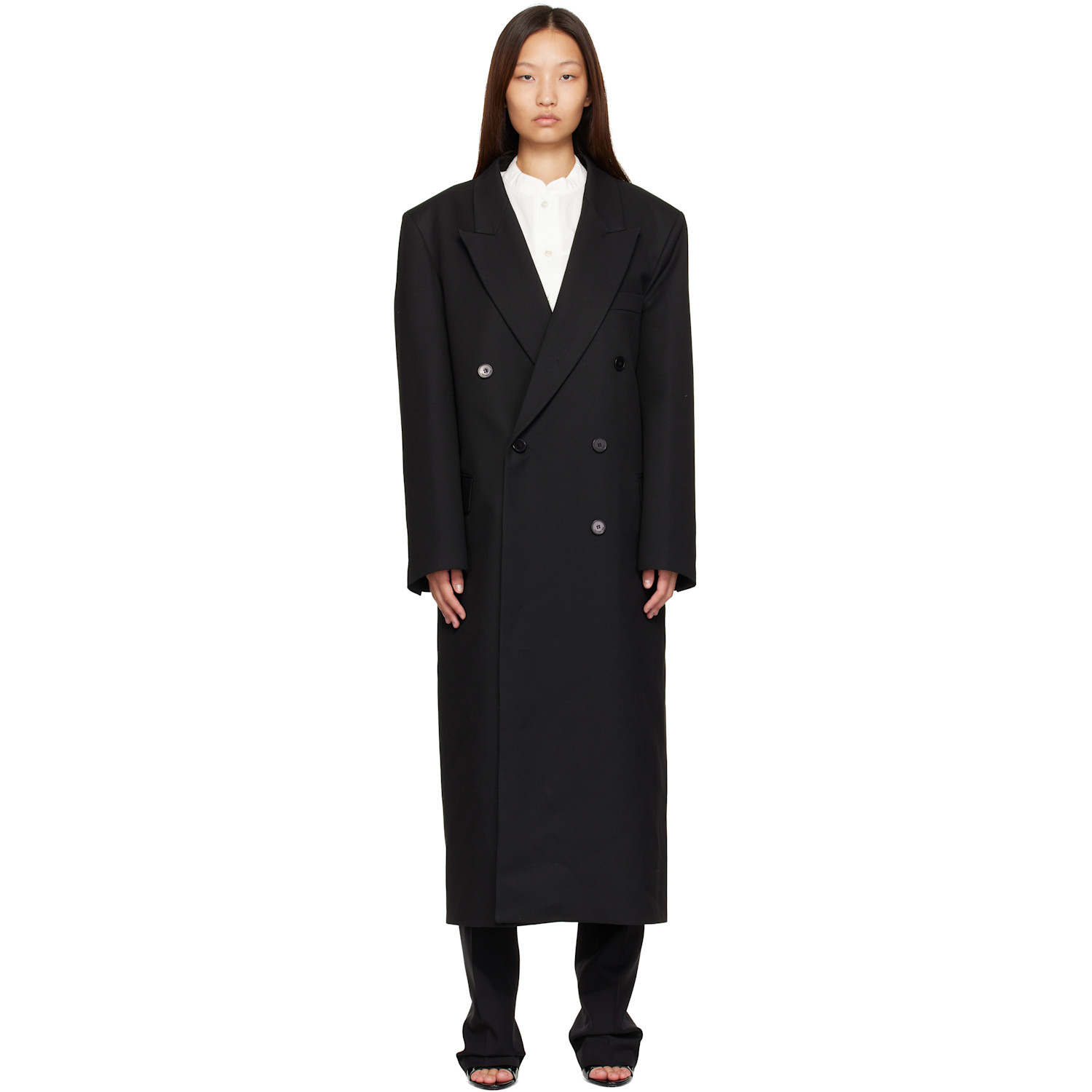 The Frankie Shop Black Jane Long Coat
