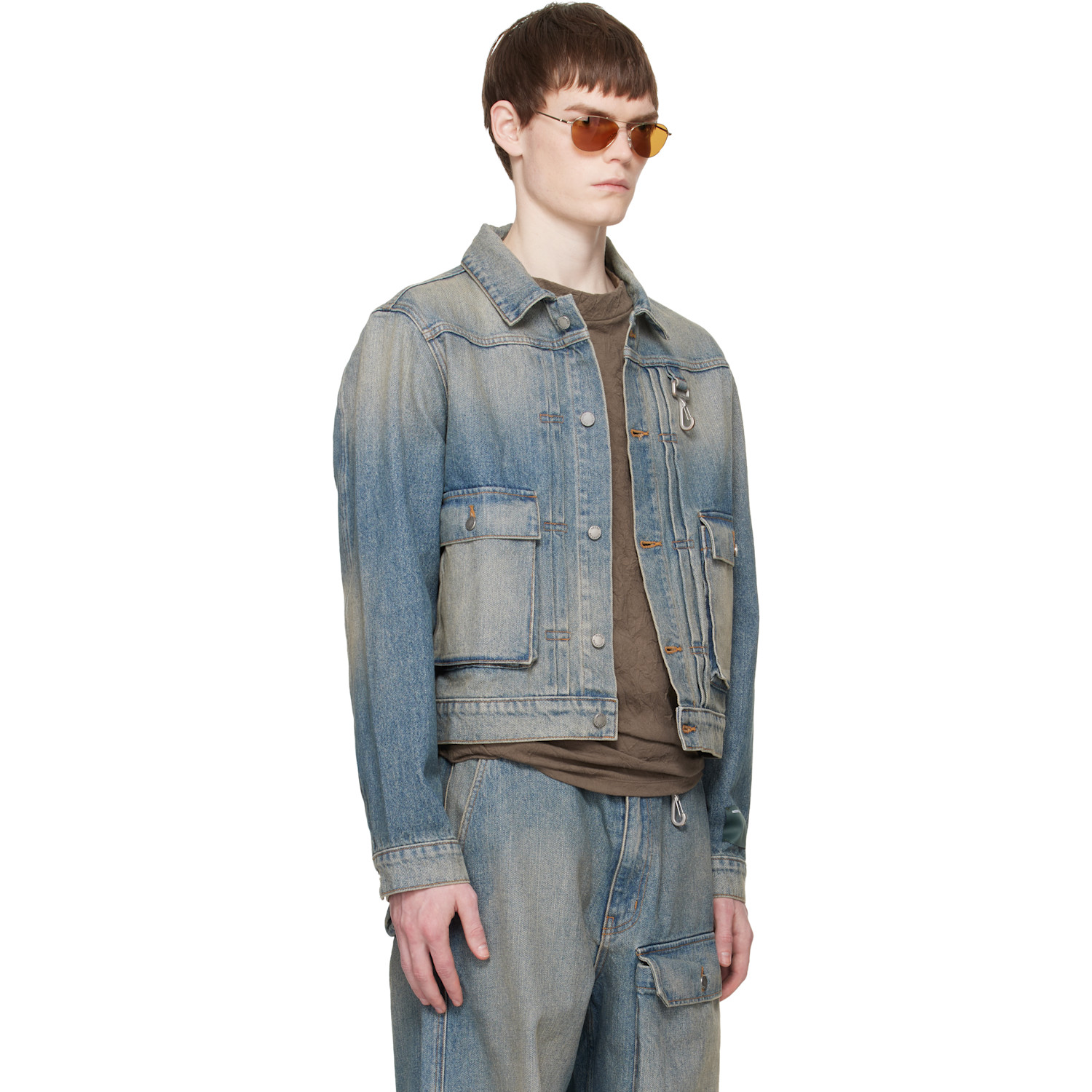  Reese Cooper Blue Washed Trucker Denim Jacket 