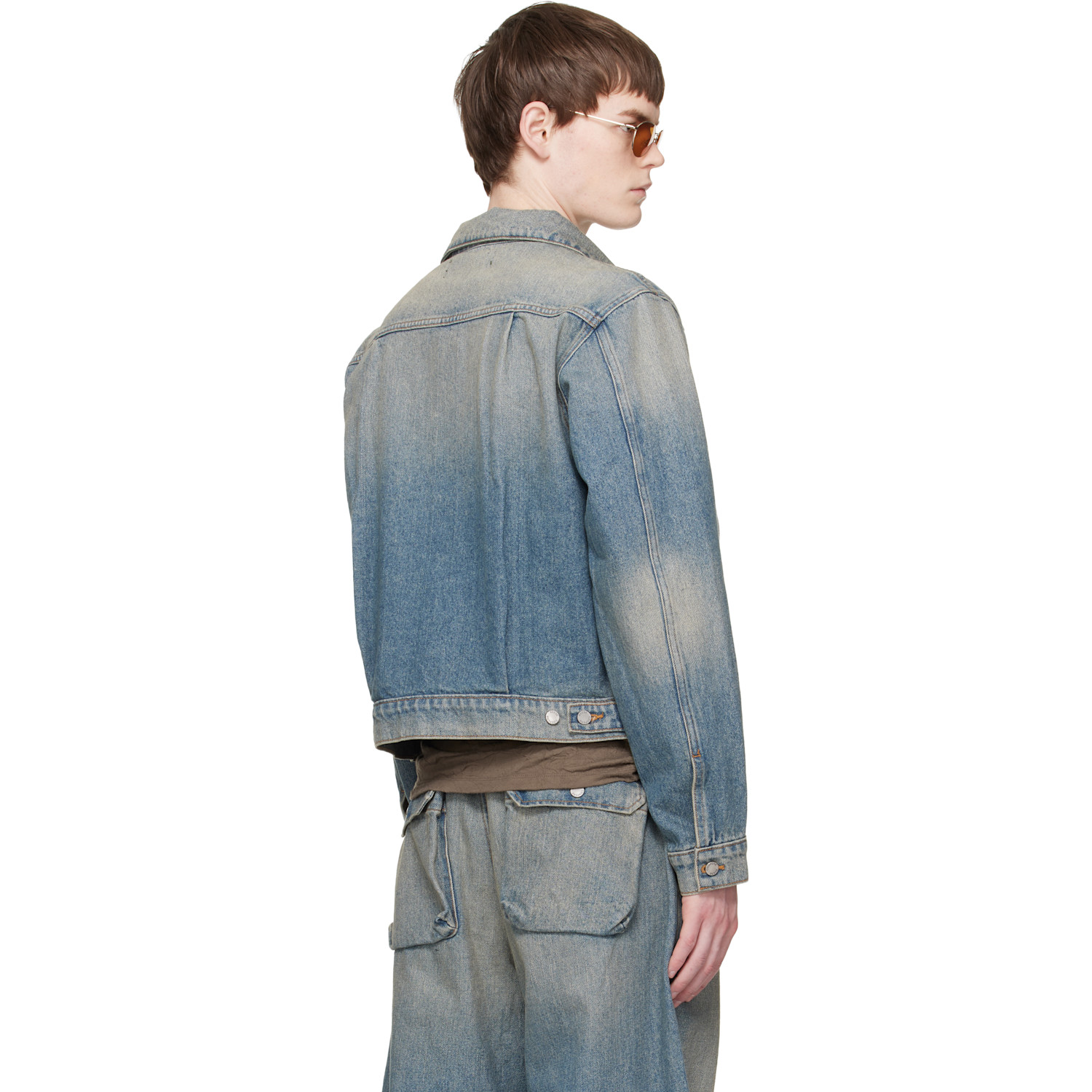 Reese Cooper Blue Washed Trucker Denim Jacket 