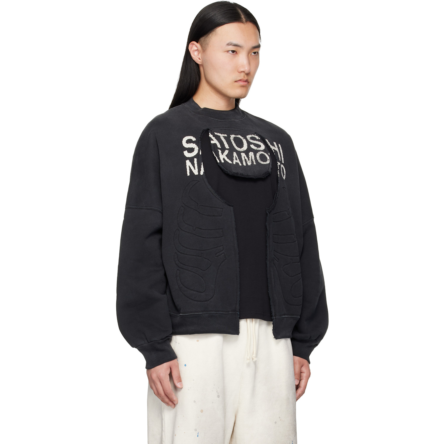  Satoshi Nakamoto Black Bone Crewneck Sweatshirt 
