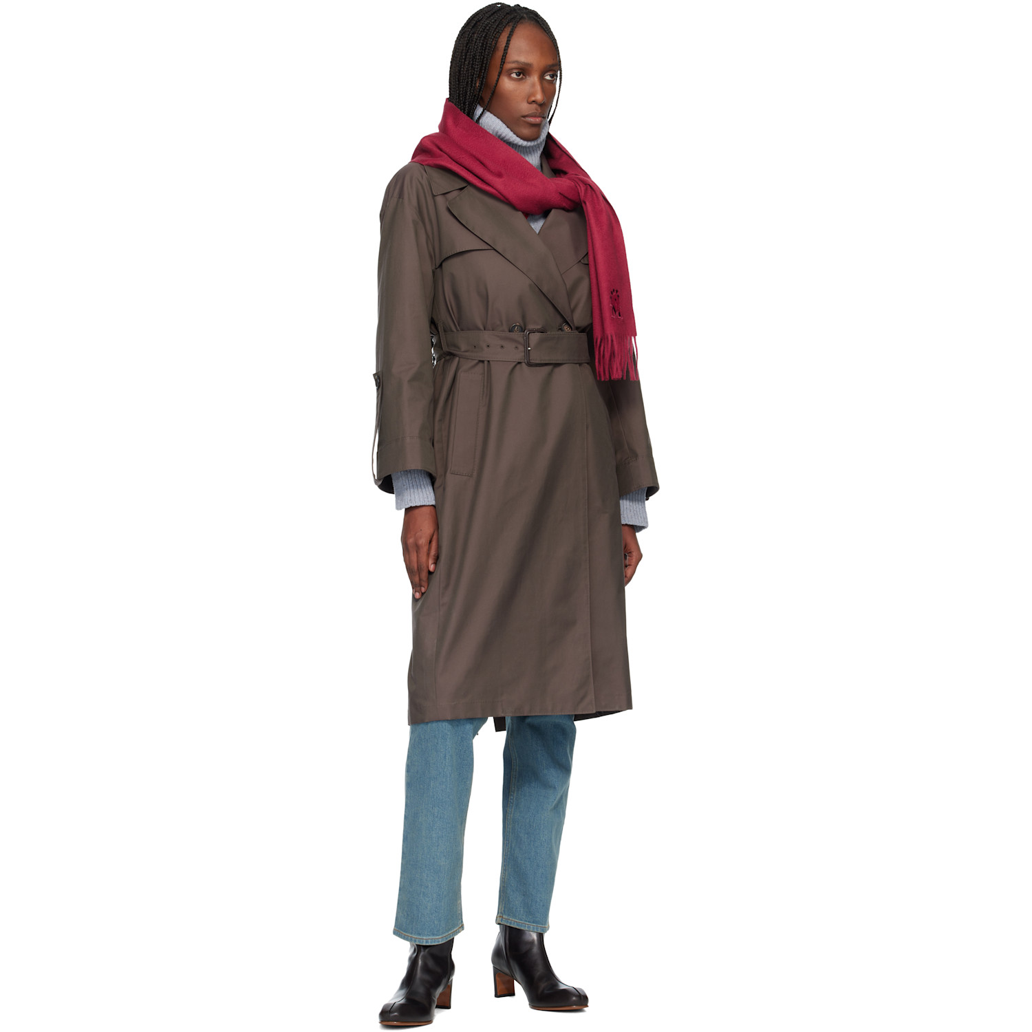  Max Mara Red Dalia Square Stole Scarf 