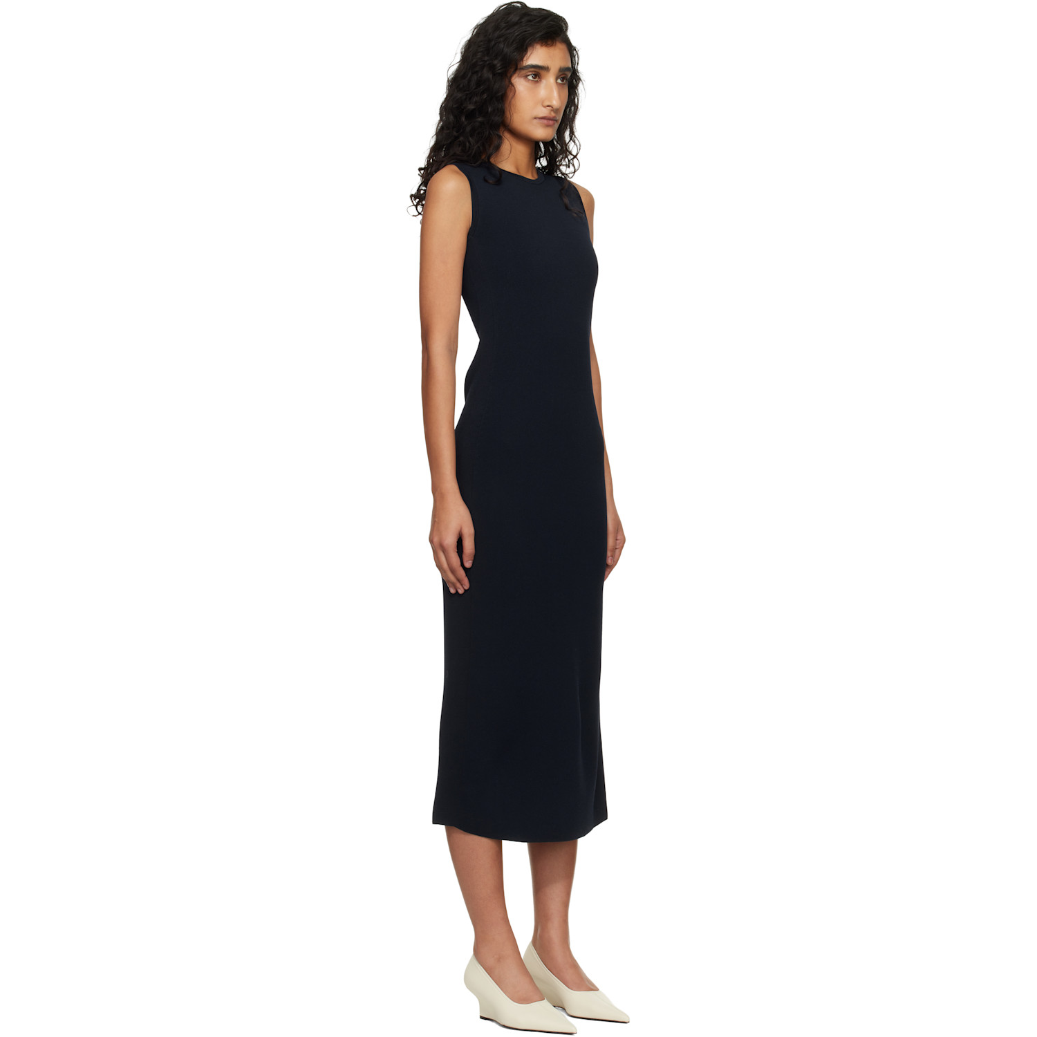  Max Mara Navy Mxpangus Knitted Maxi Dress 