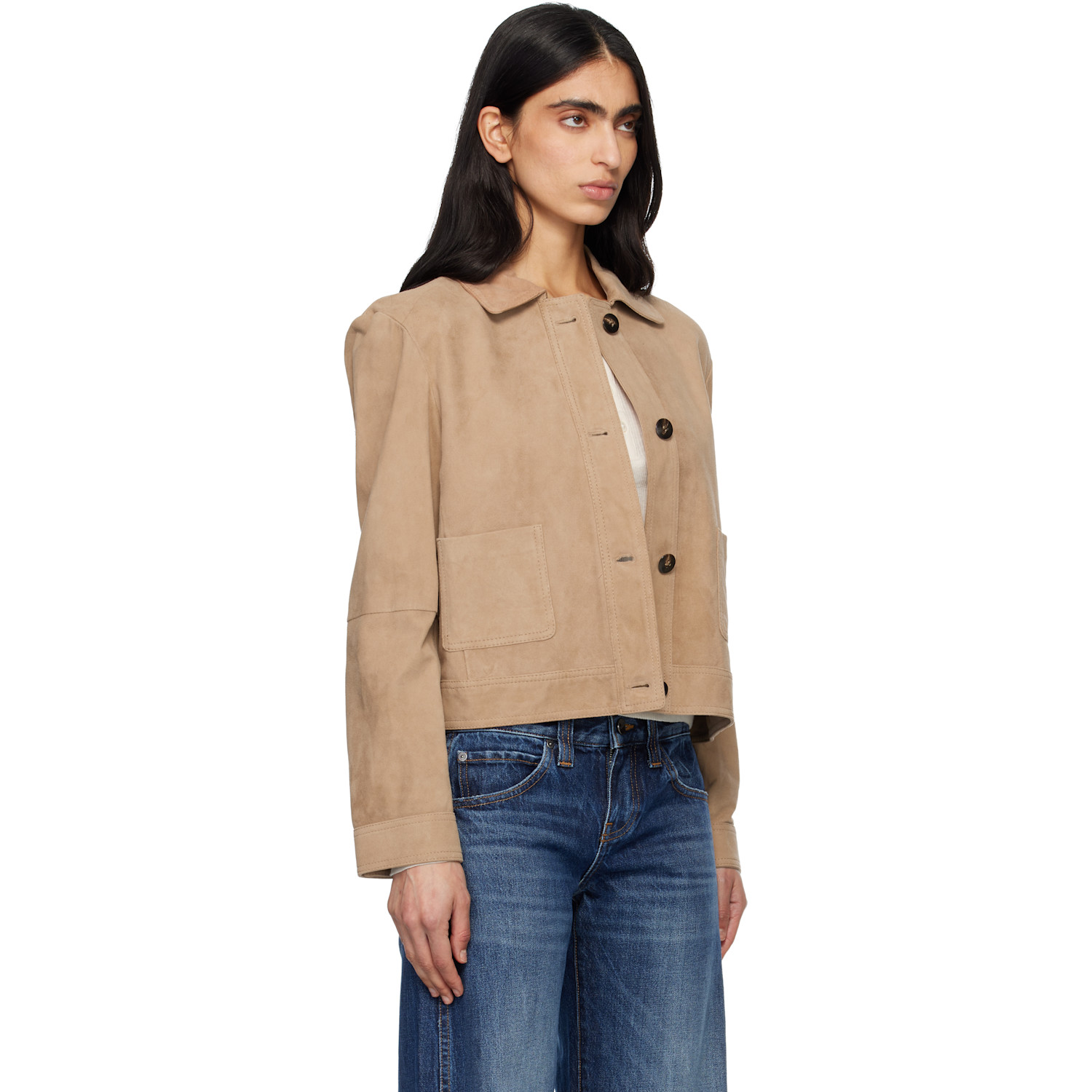  Max Mara Tan Baia Suede Jacket 