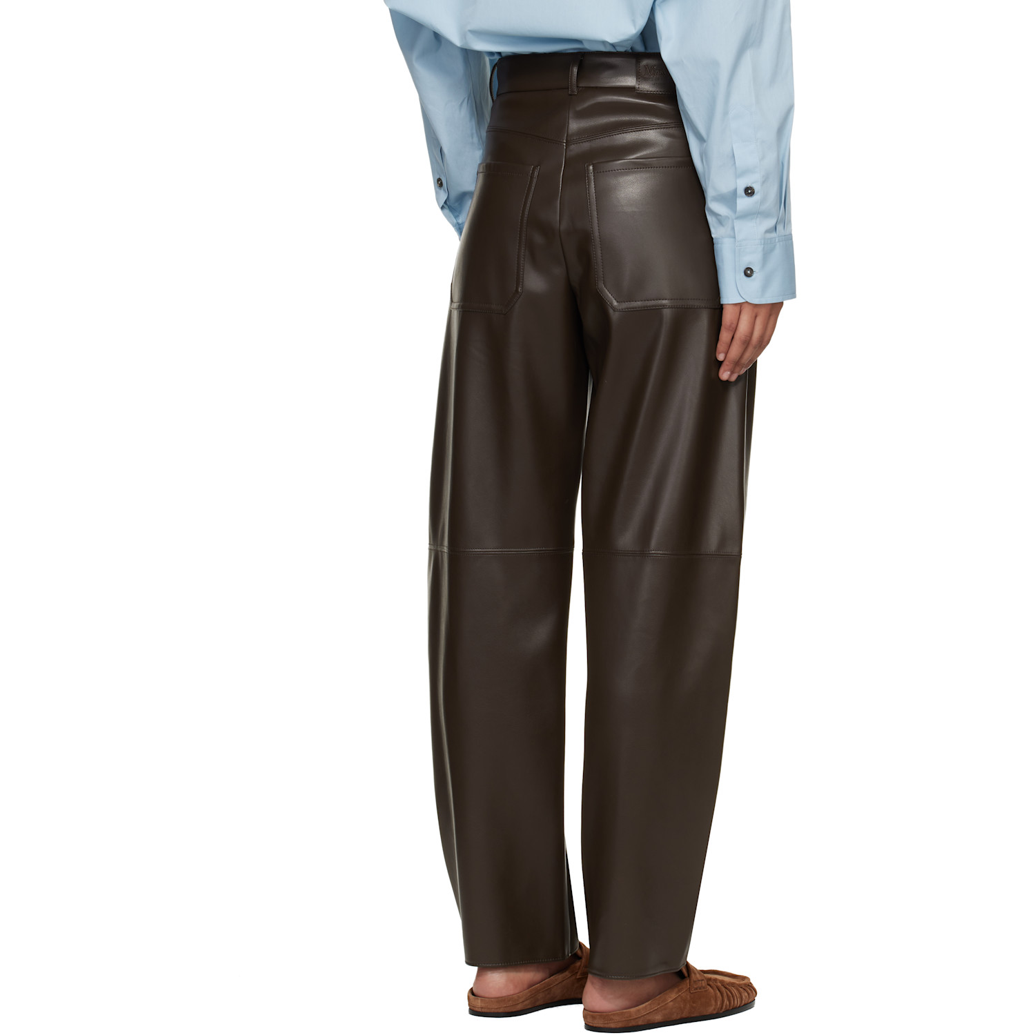  Max Mara Brown Sospiro Faux-leather Trousers 
