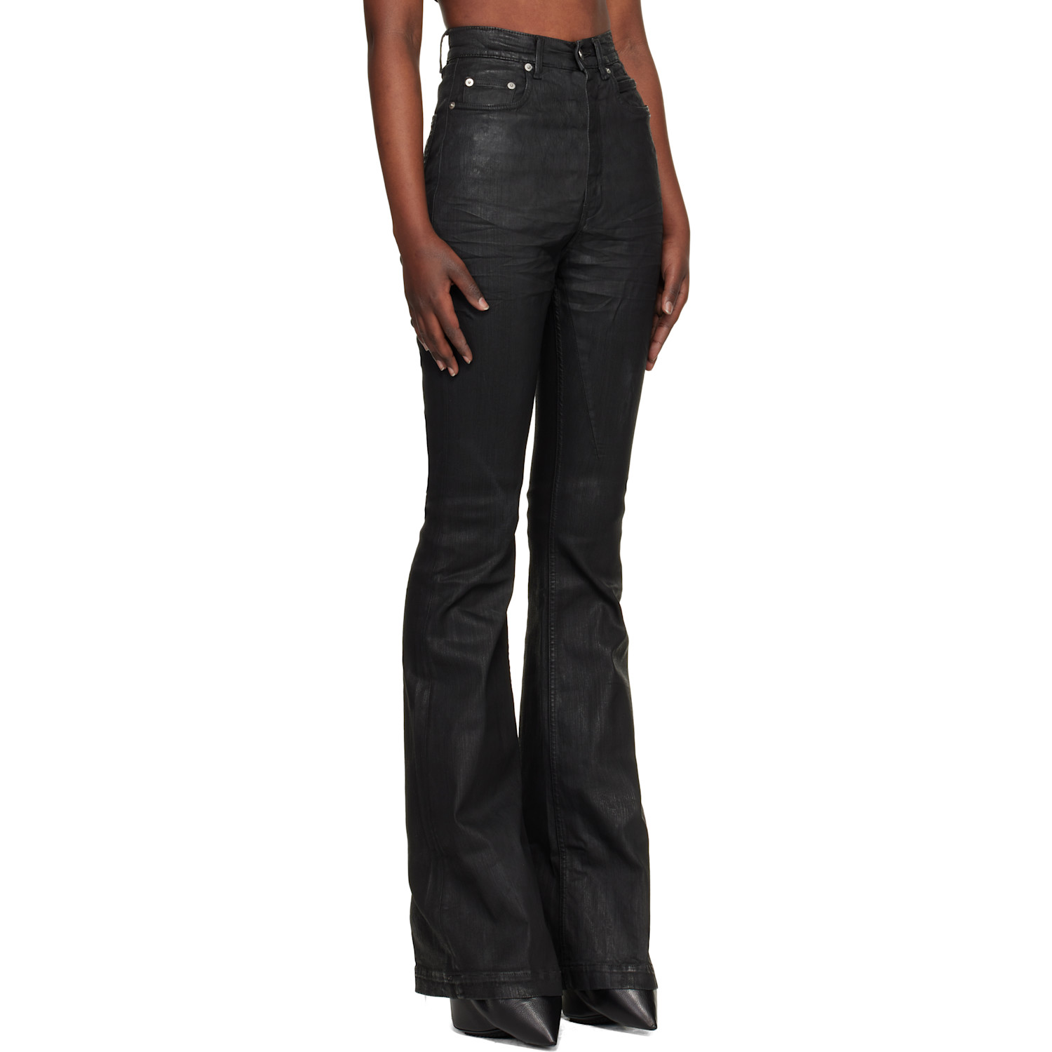  Rick Owens Drkshdw Black Temple Bolan Bootcut Jeans 