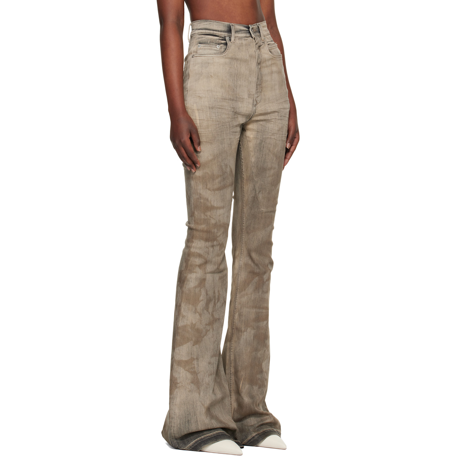  Rick Owens Drkshdw Gray Temple Bolan Bootcut Jeans 