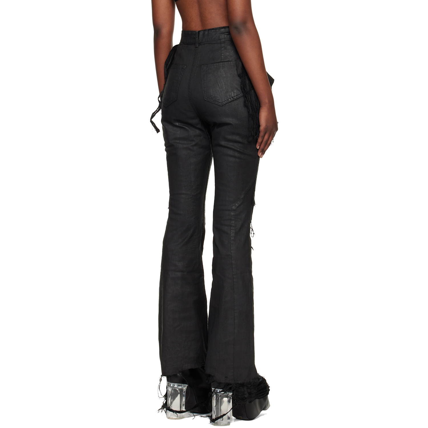  Rick Owens Drkshdw Black Temple Slivered Bootcut Jeans 
