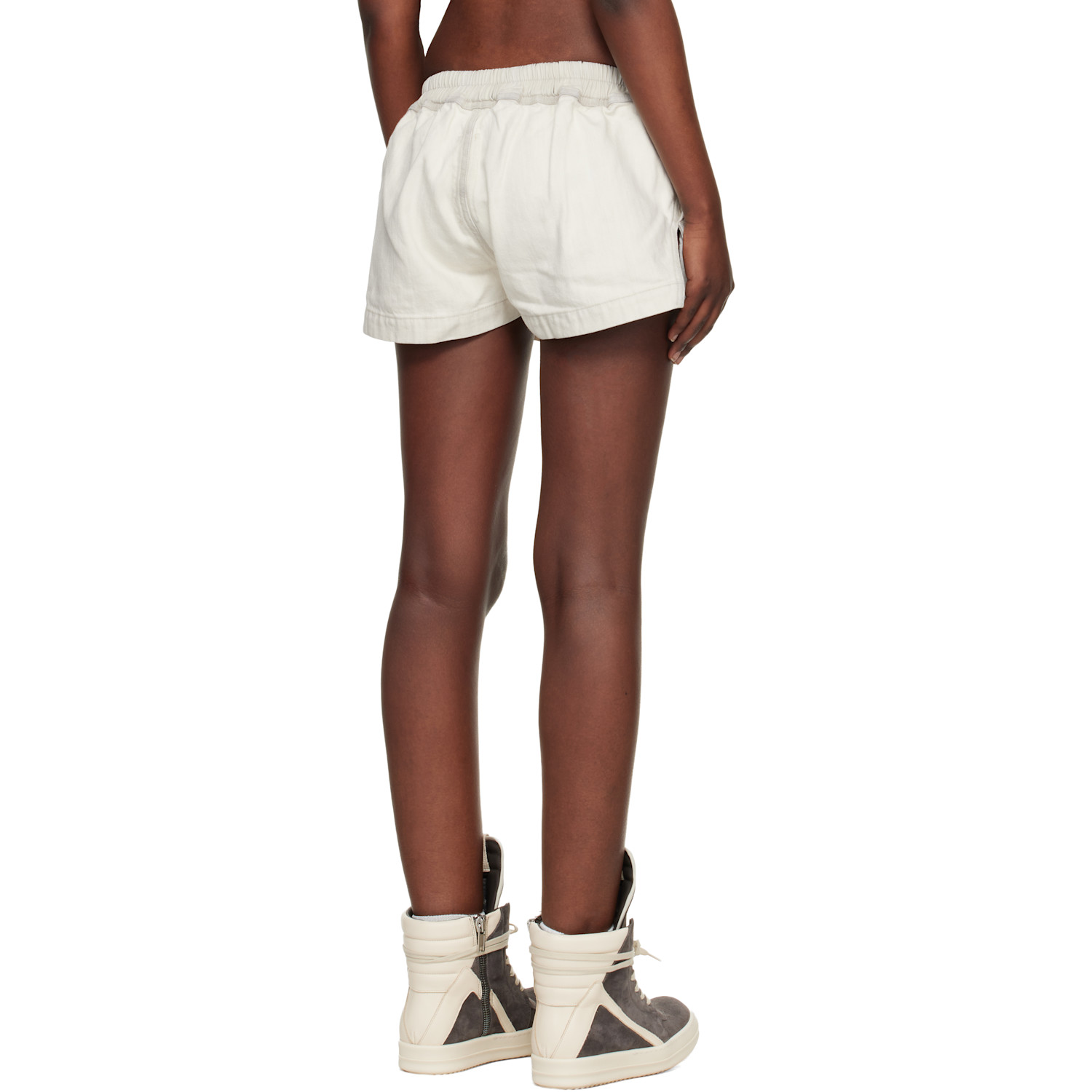  Rick Owens Drkshdw Off-white Temple Fog Boxer Denim Shorts 