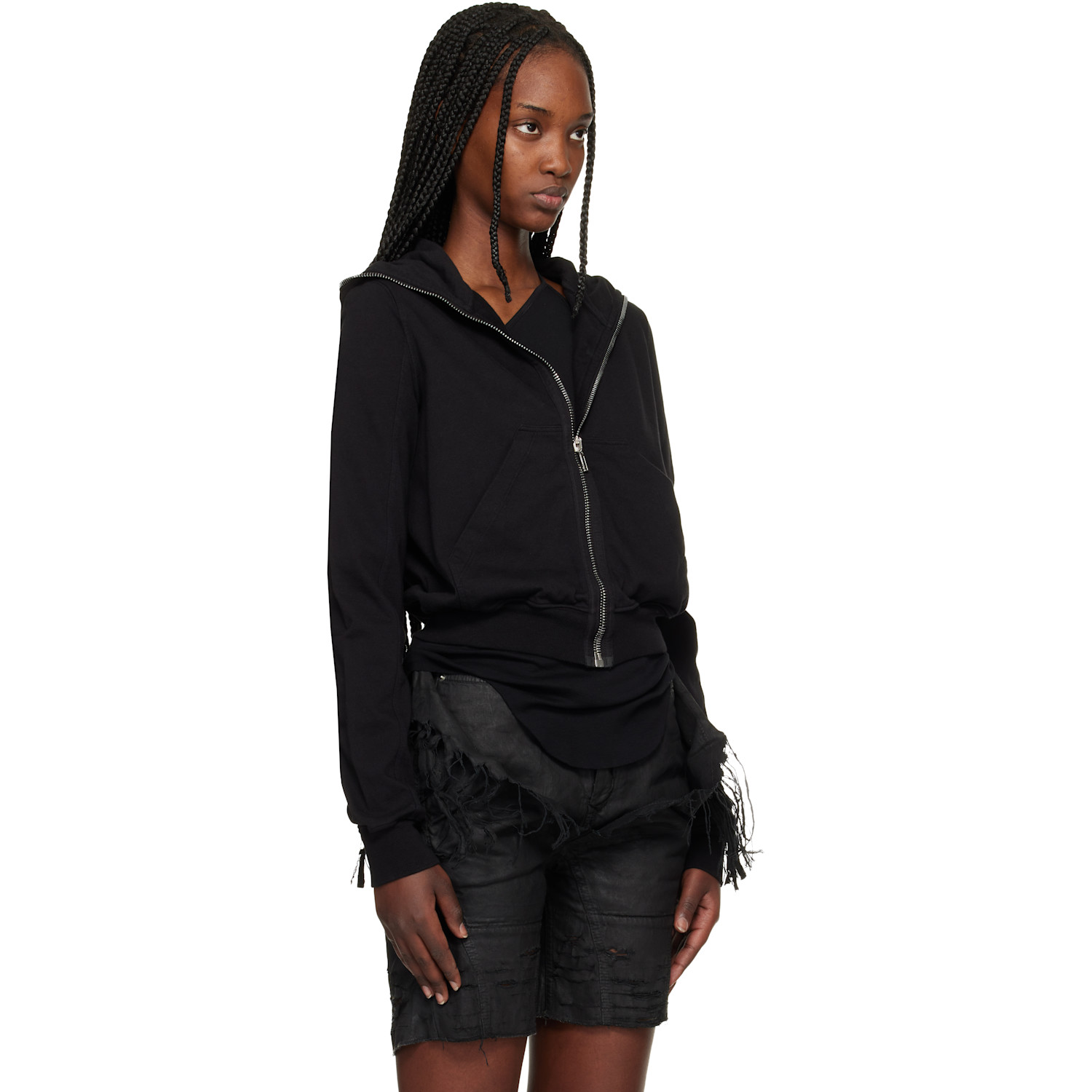  Rick Owens Drkshdw Black Temple Small Hoodie 