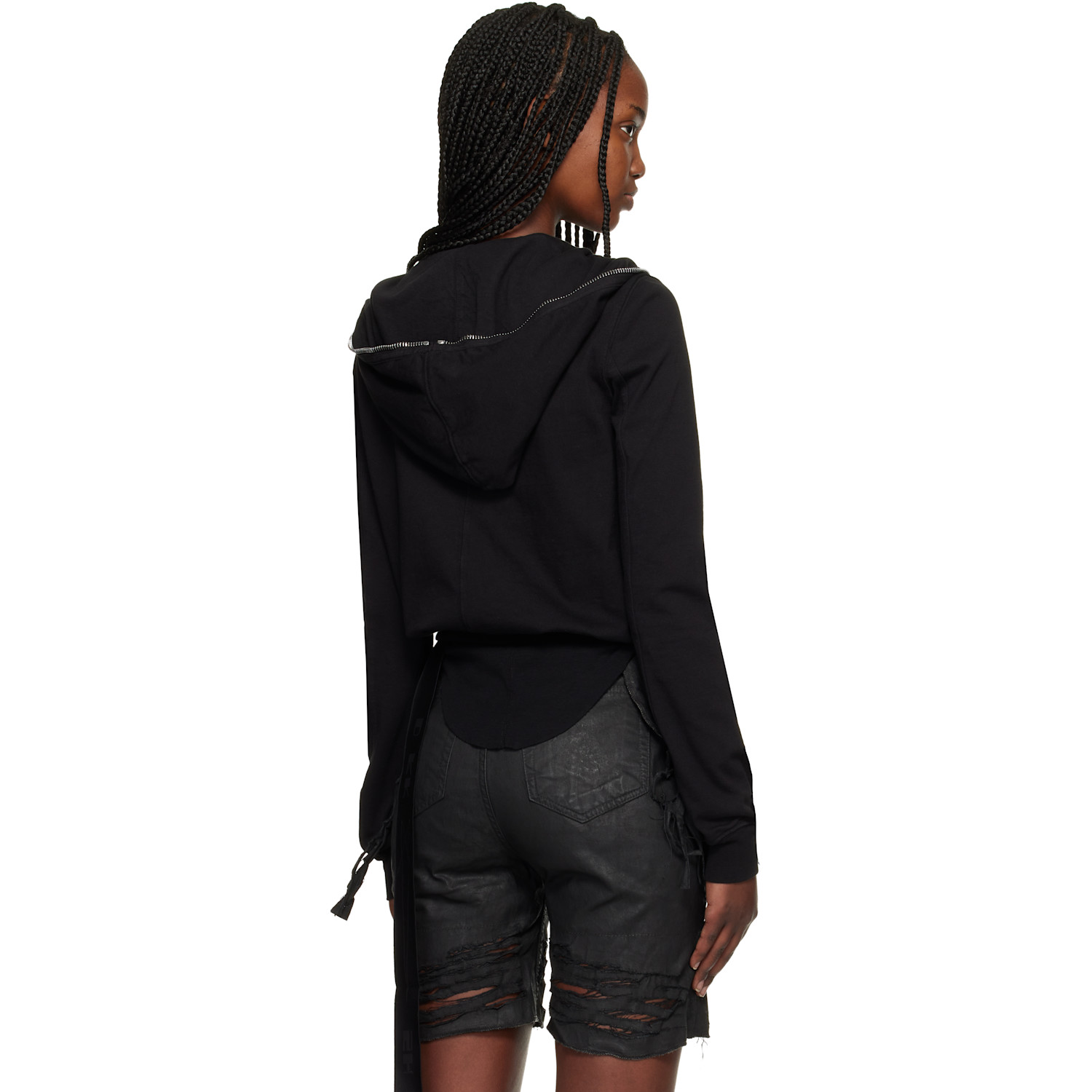  Rick Owens Drkshdw Black Temple Small Hoodie 