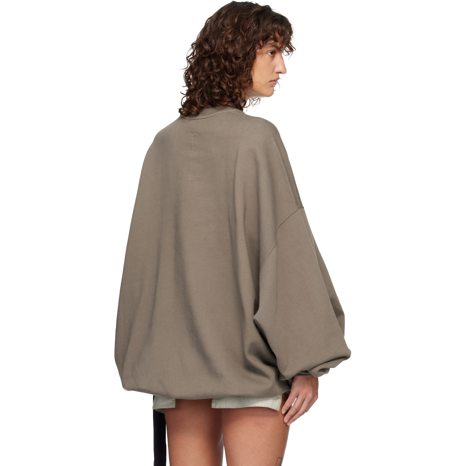  Rick Owens Drkshdw Gray Temple Hun Crewneck Sweatshirt 