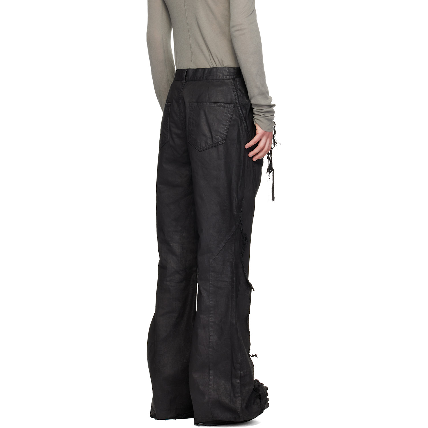  Rick Owens Drkshdw Black Temple Slivered Bootcut Jeans 