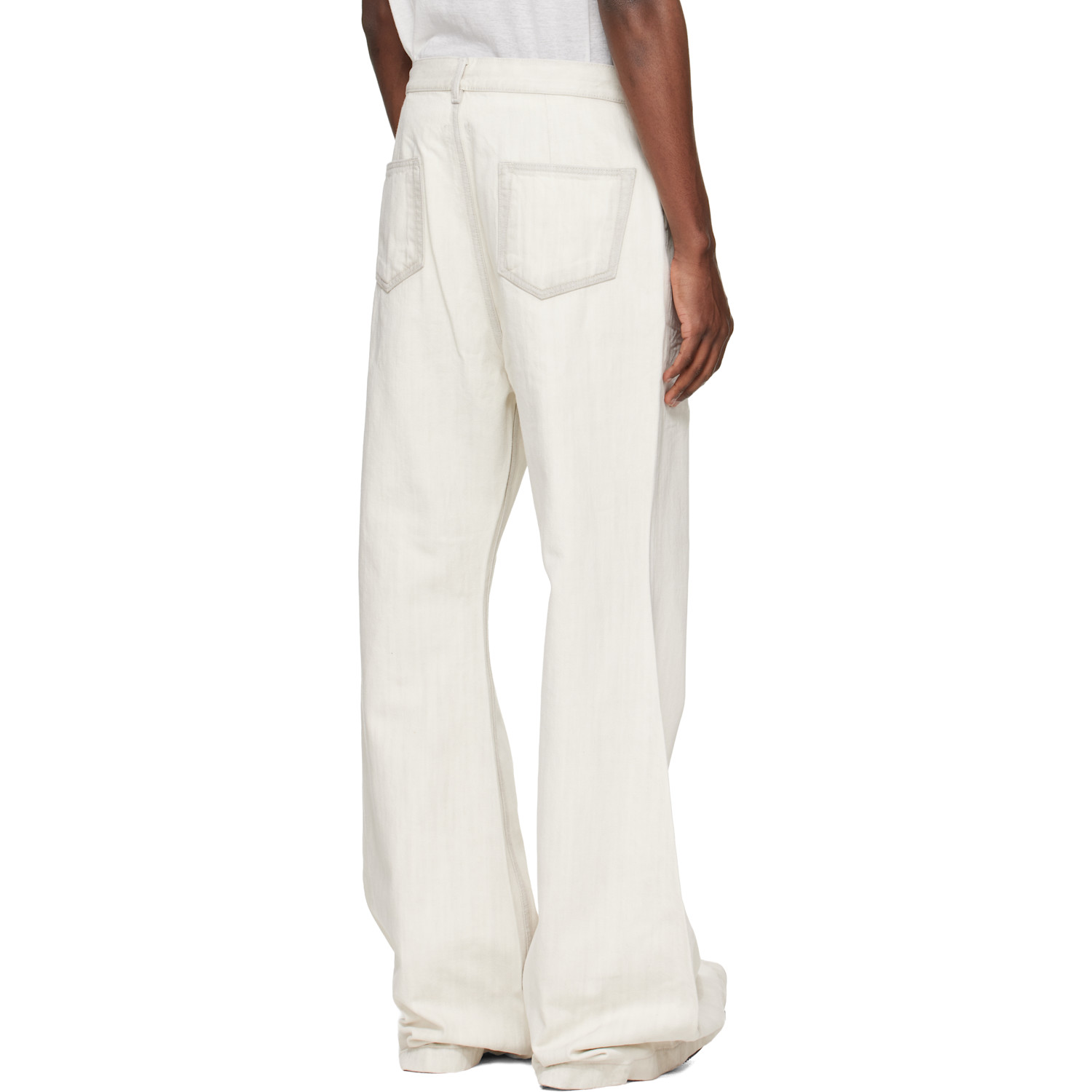  Rick Owens Drkshdw Off-white Temple Bolan Bootcut Jeans 